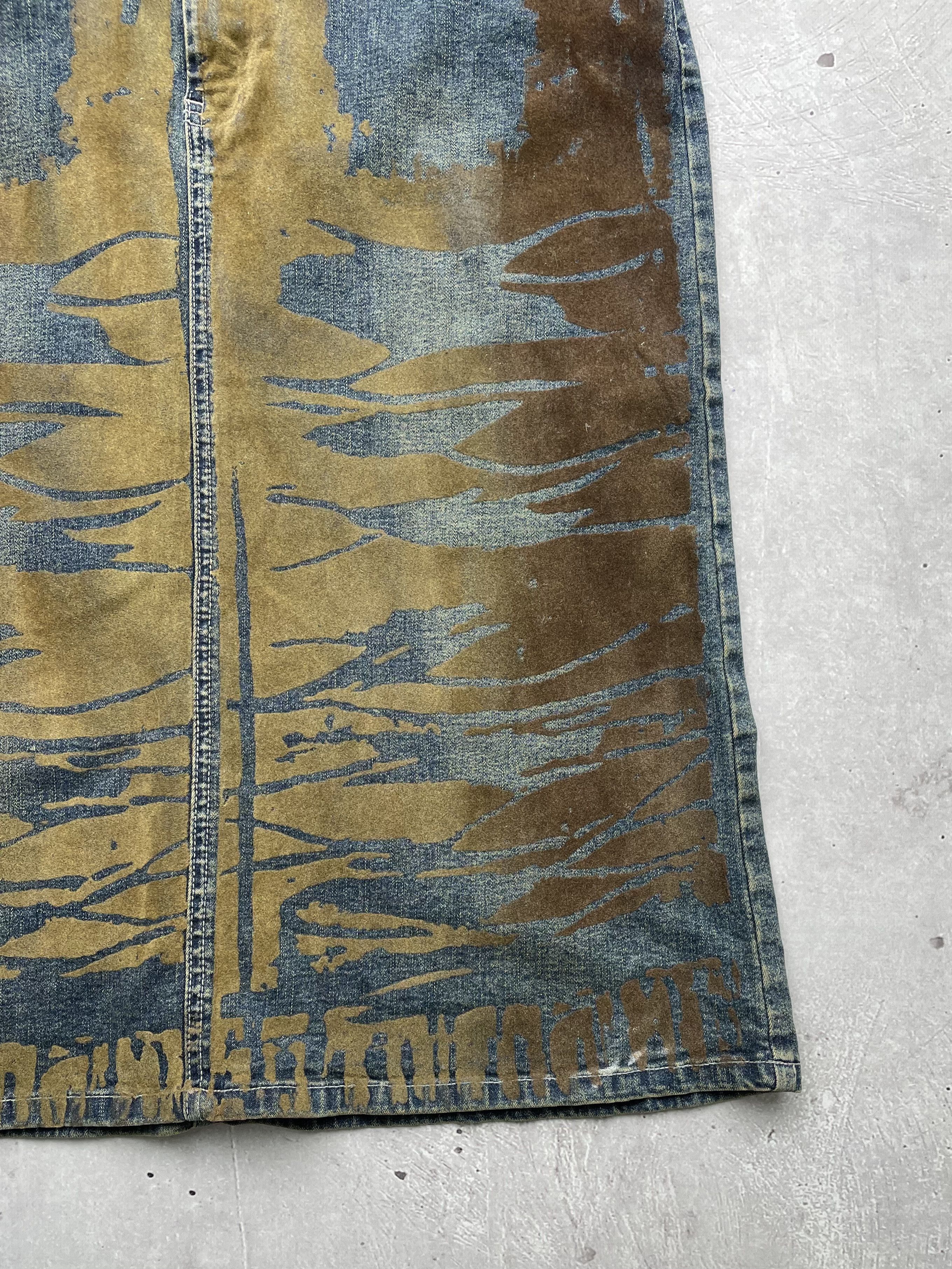 Vintage Vintage Denim Velour Midi Skirt Size 26" / US 2 / IT 38 - 5 Thumbnail