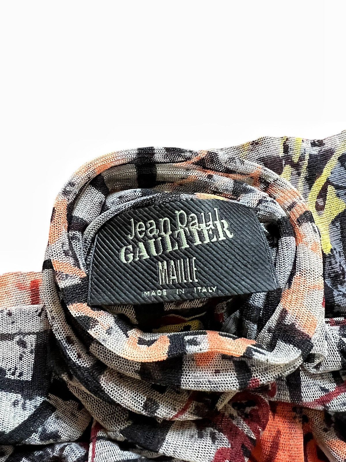 Jean Paul Gaultier AW1997 Fight Racism Tattoo Mesh L/S Shirt Size US L / EU 52-54 / 3 - 4 Thumbnail