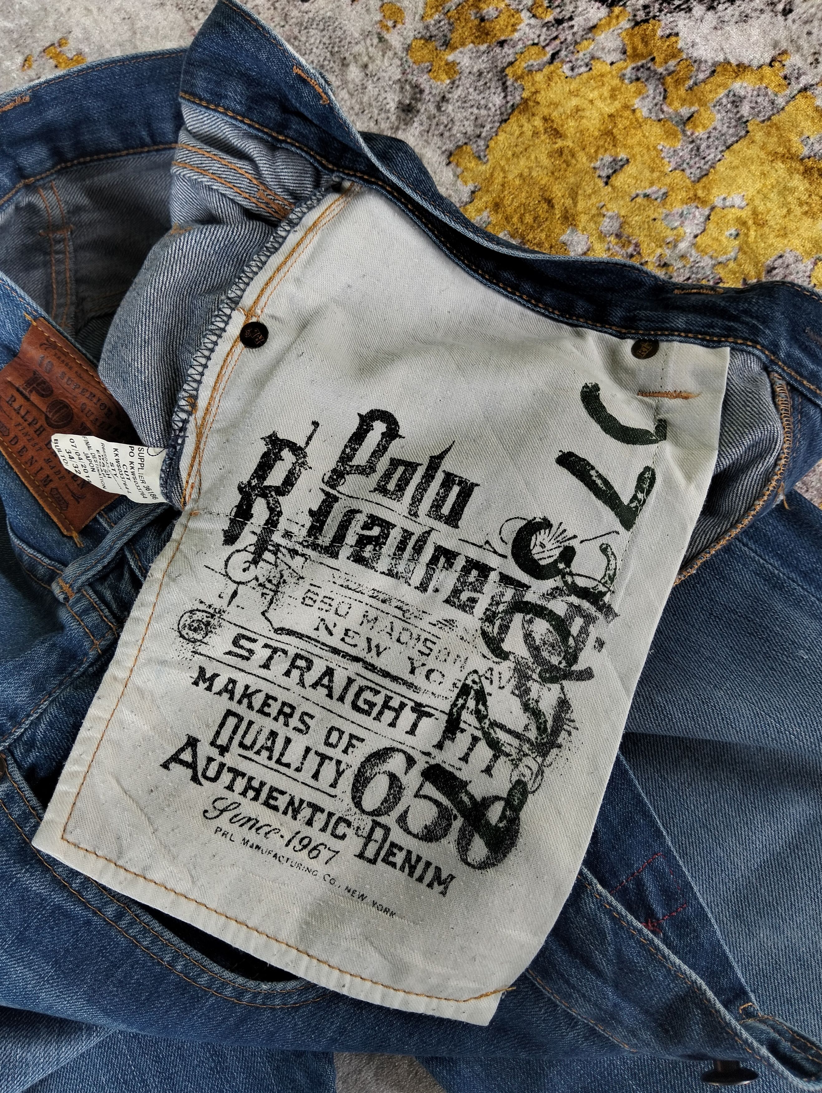 RRL Ralph Lauren PRL Polo Ralph Lauren Button Fly StraightFit 650 Denim Jeans Size US 35 - 12 Thumbnail