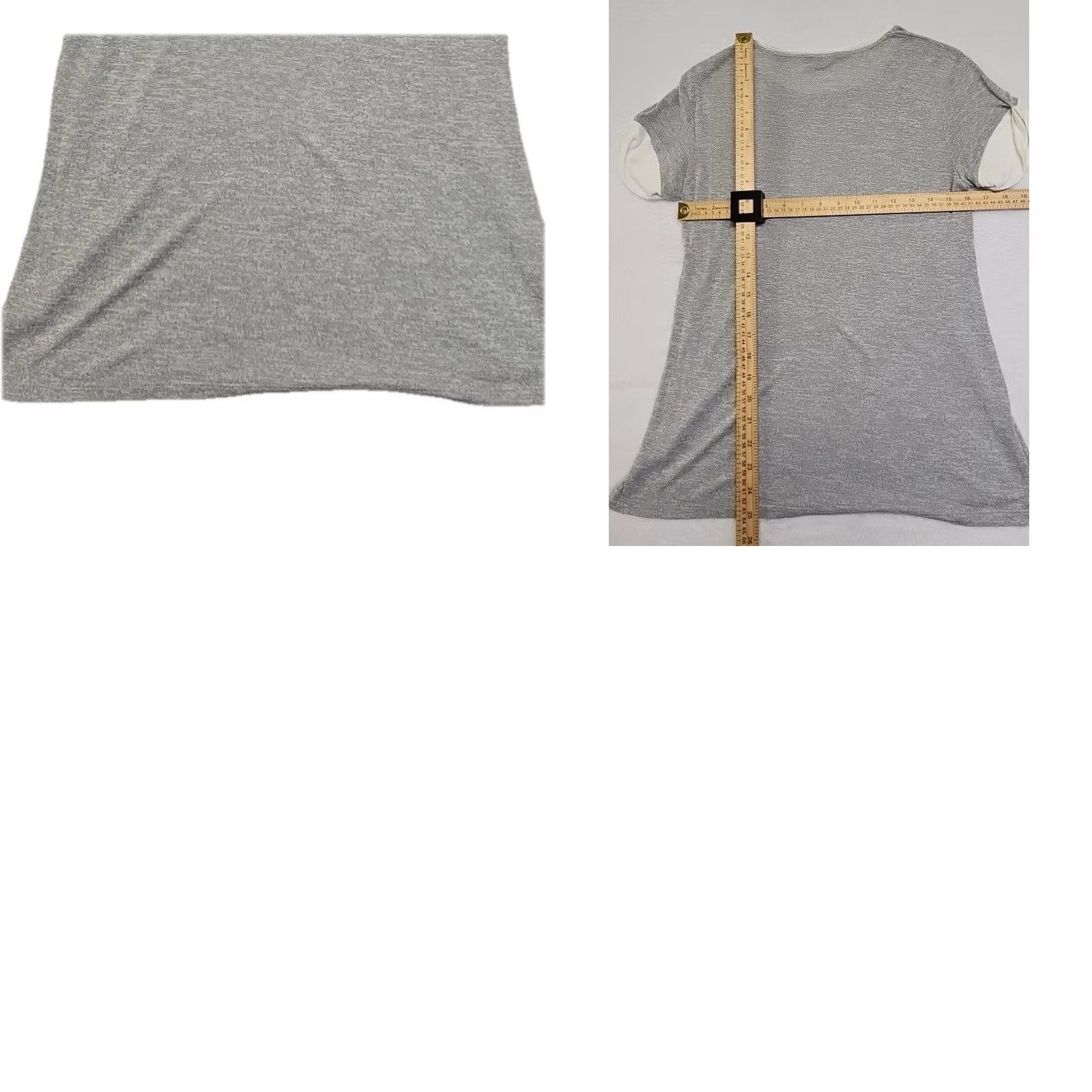 Vince Vince Shirt Womens Small Gray Contrast Trim Short Sleeve Knit Tee Regular Crew Neck Pullover Cotton Blend Minimal Size 28" / US 6 / IT 42 - 8 Thumbnail