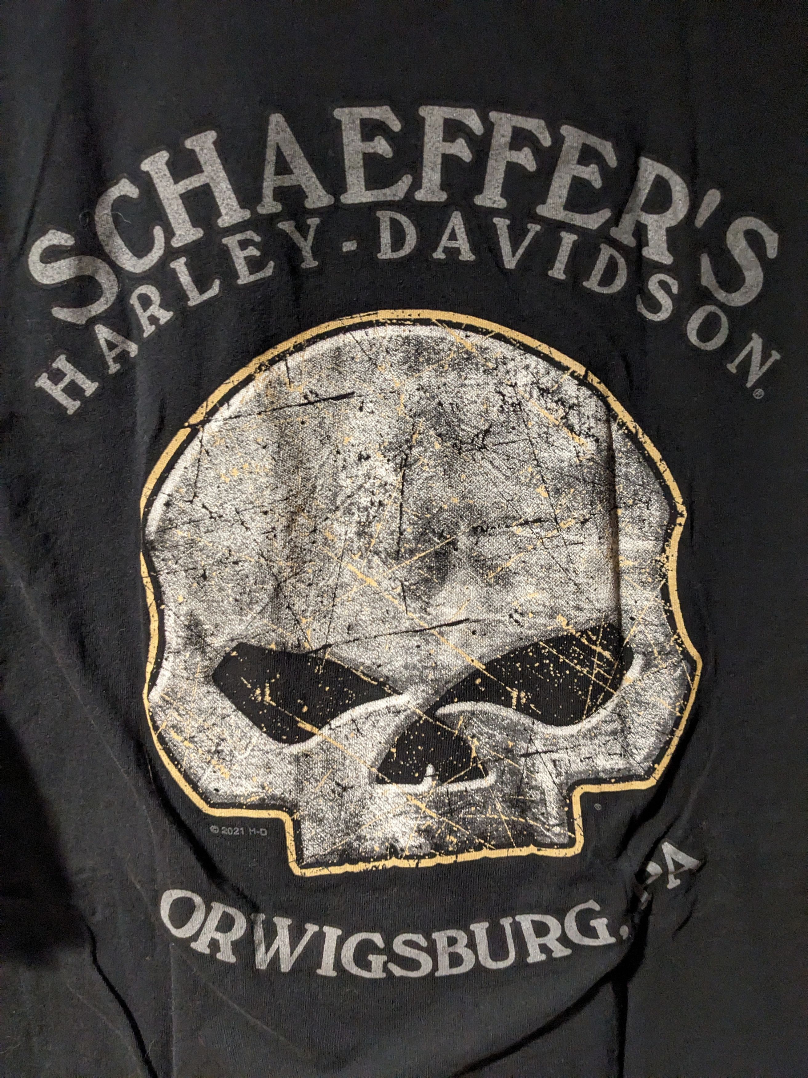 Harley Davidson Harley-Davidson Motorcycle Logo Skull Black X-Large T-Shirt Size US XL / EU 56 / 4 - 2 Thumbnail