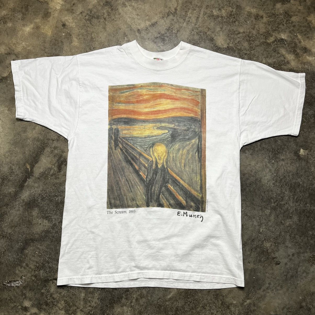 Vintage vintage 90 Edvard Munch The Scream art tshirt Size US L / EU 52-54 / 3 - 1 Thumbnail