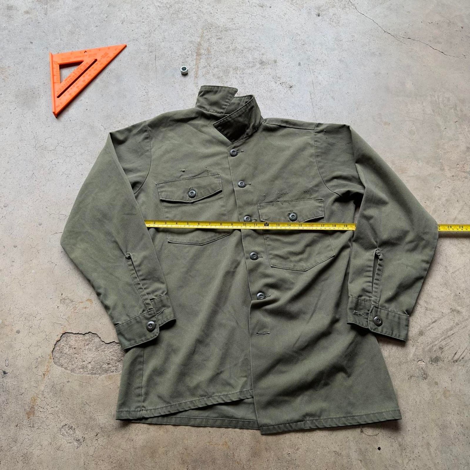 Japanese Brand × Vintage vintage Army 1960s Chemical Collar cotton button down shirt Size US S / EU 44-46 / 1 - 4 Thumbnail