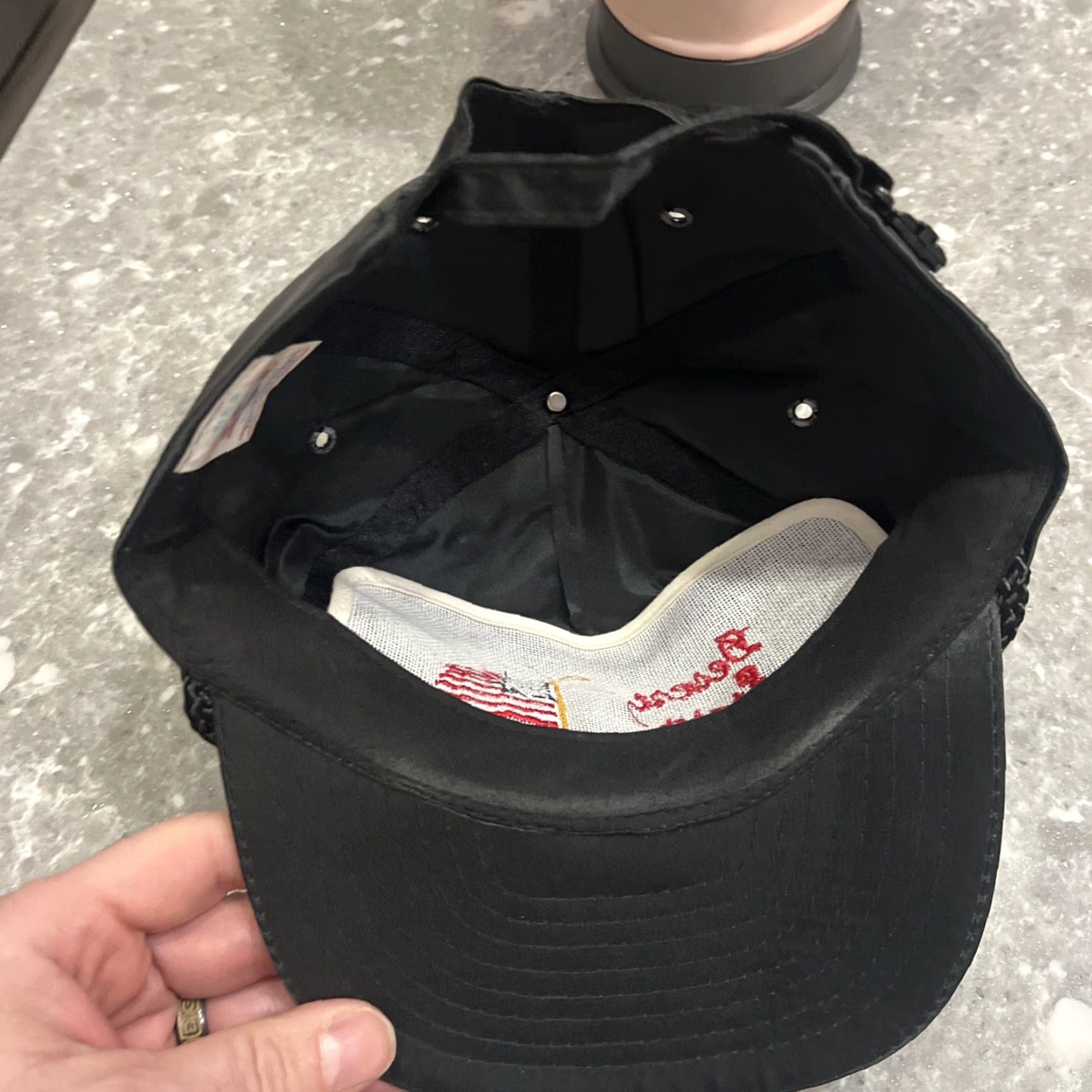 Vintage VINTAGE Nissin Desert Storm Baseball Cap Zipper back Hat Black Satin Adjustable Men Adults Casual 1991 Military Theme Size ONE SIZE - 7 Thumbnail