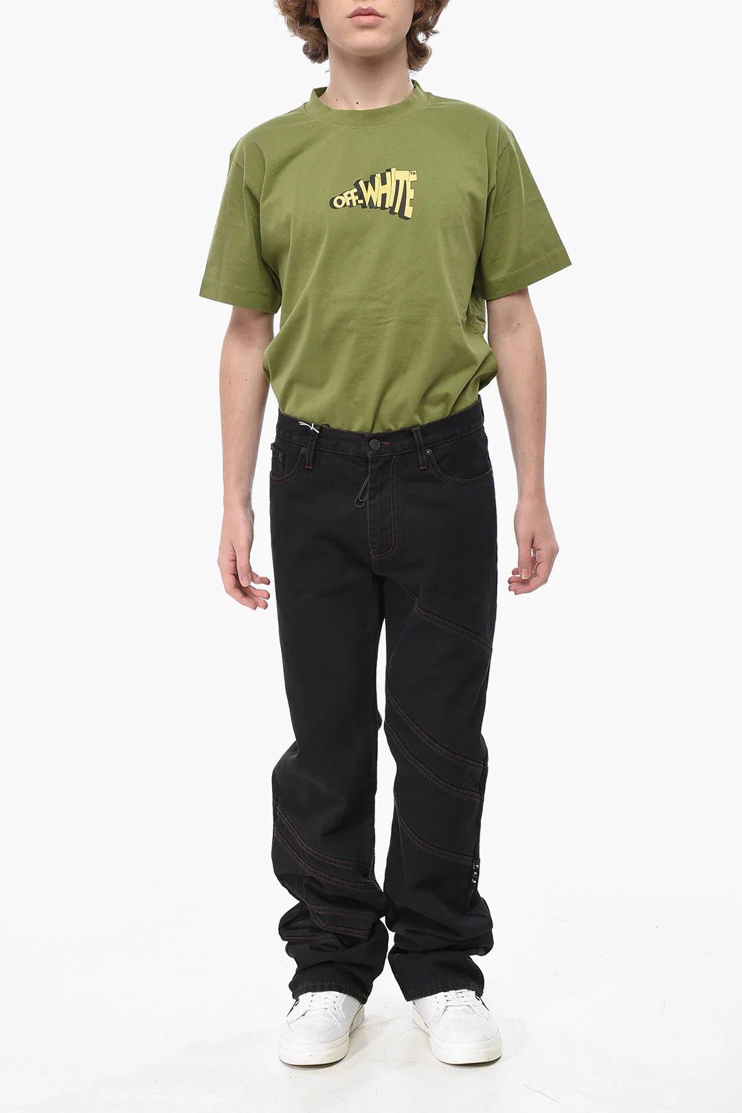 Off-White og1mm0526 Straight Leg Jeans in Black Size US 31 - 4 Thumbnail