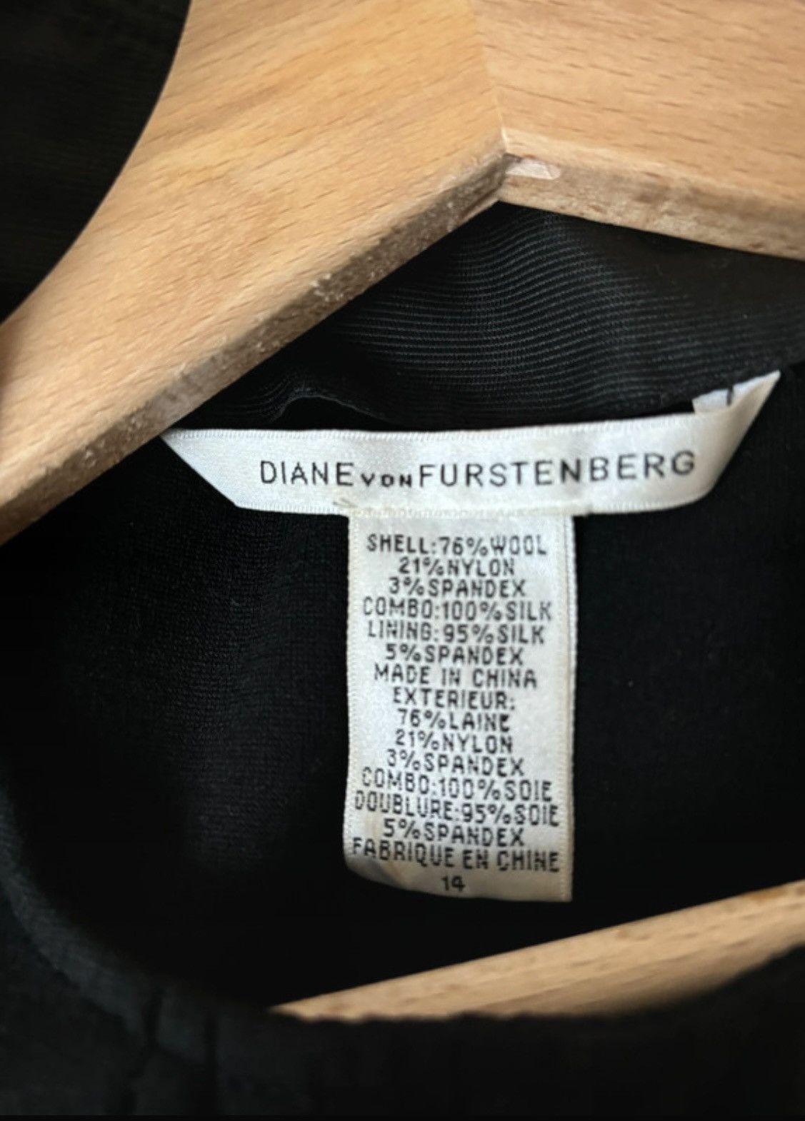 Diane von Furstenberg Diane von Furstenberg Wool Black Dress Size L / US 10 / IT 46 - 4 Thumbnail