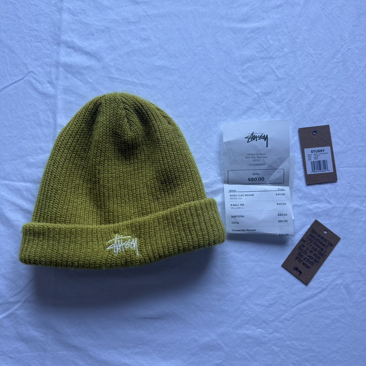 Stussy Stussy Embroidered Classic Logo Knit Beanie Moss w/ Tags Size ONE SIZE - 4 Thumbnail