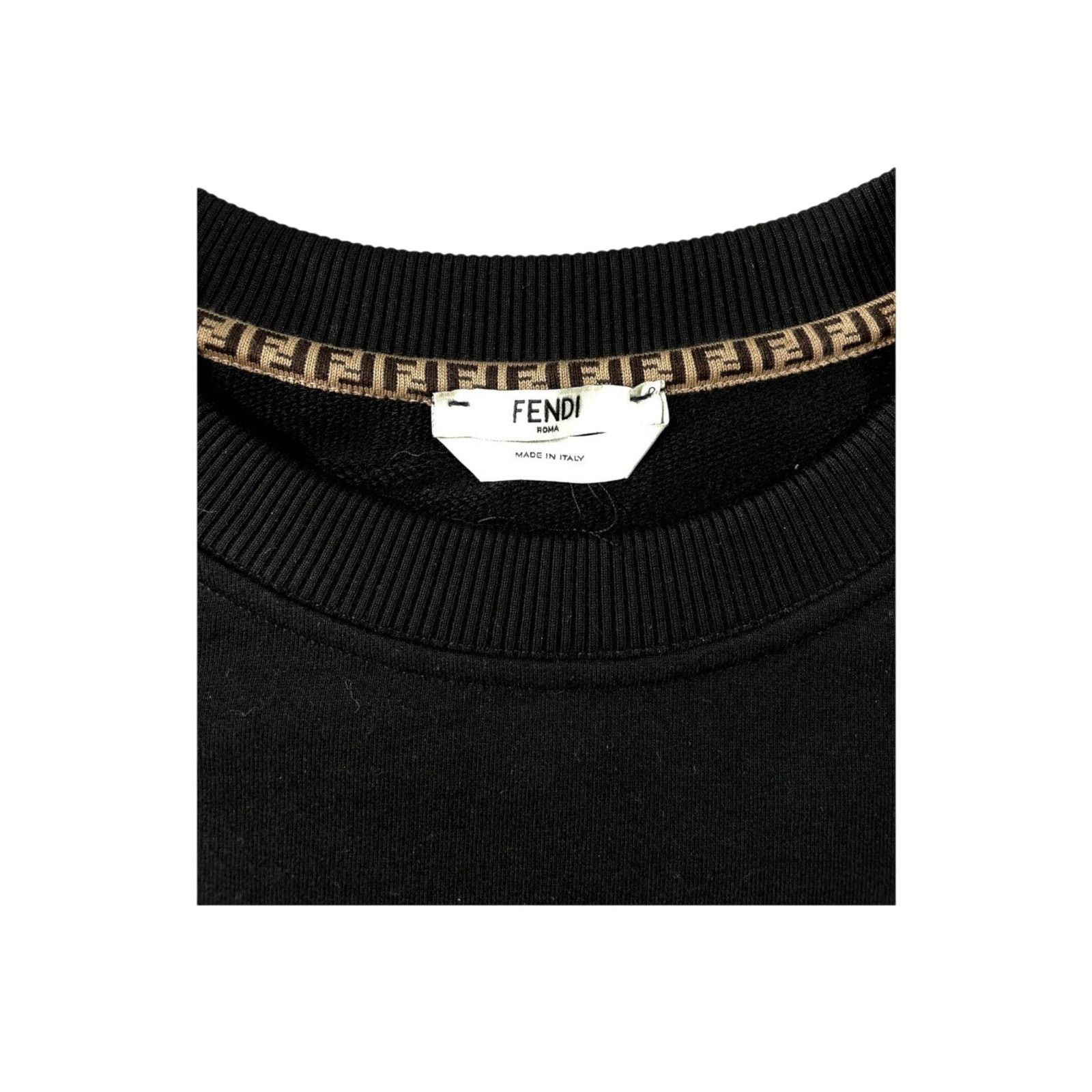 Fendi Fendi Cropped Monogram Crewneck Black & Green Sweatshirt Size US M / EU 48-50 / 2 - 2 Thumbnail