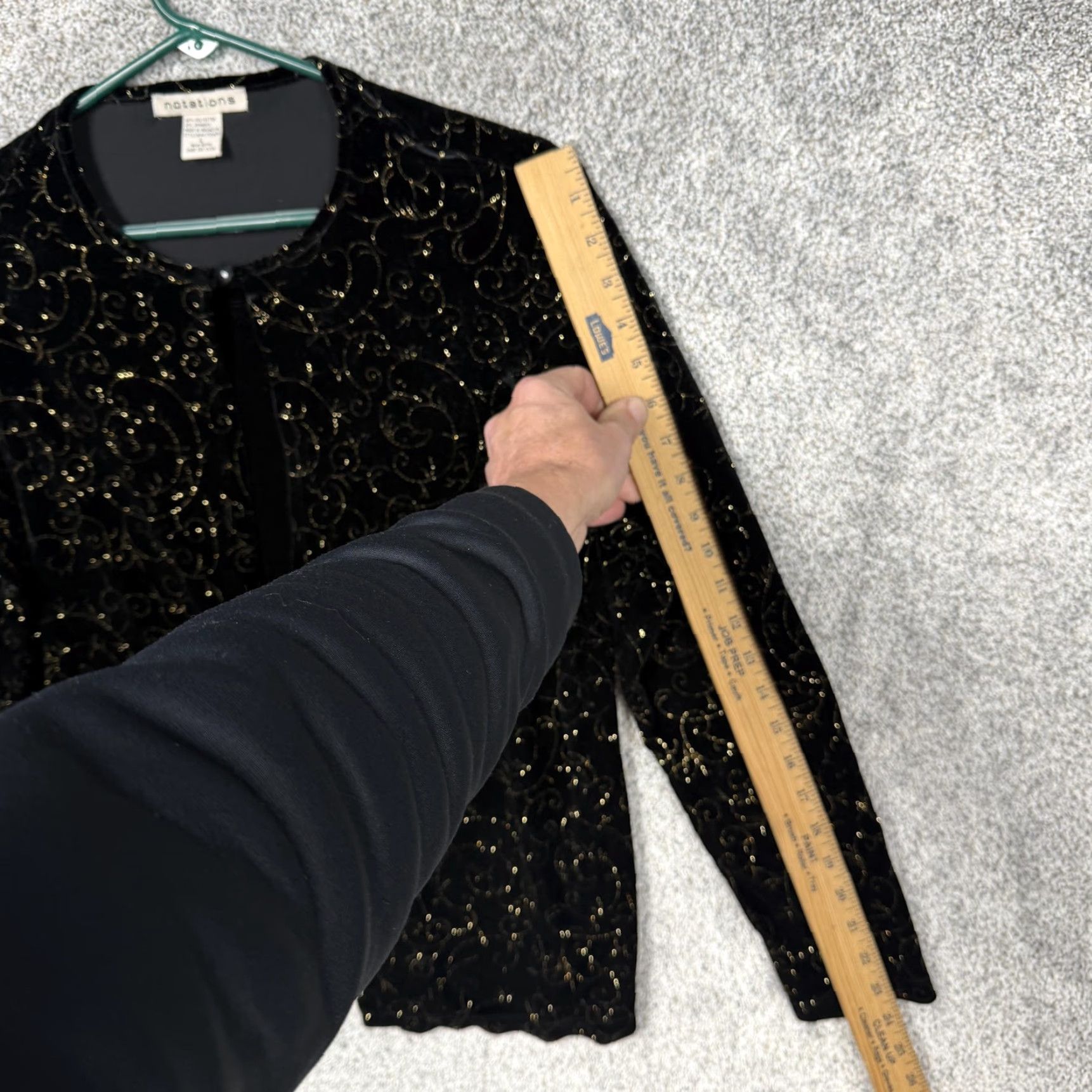 Vintage VINTAGE Notations Velvet Glitter Geometric Jacket L Womens Size L / US 10 / IT 46 - 3 Thumbnail