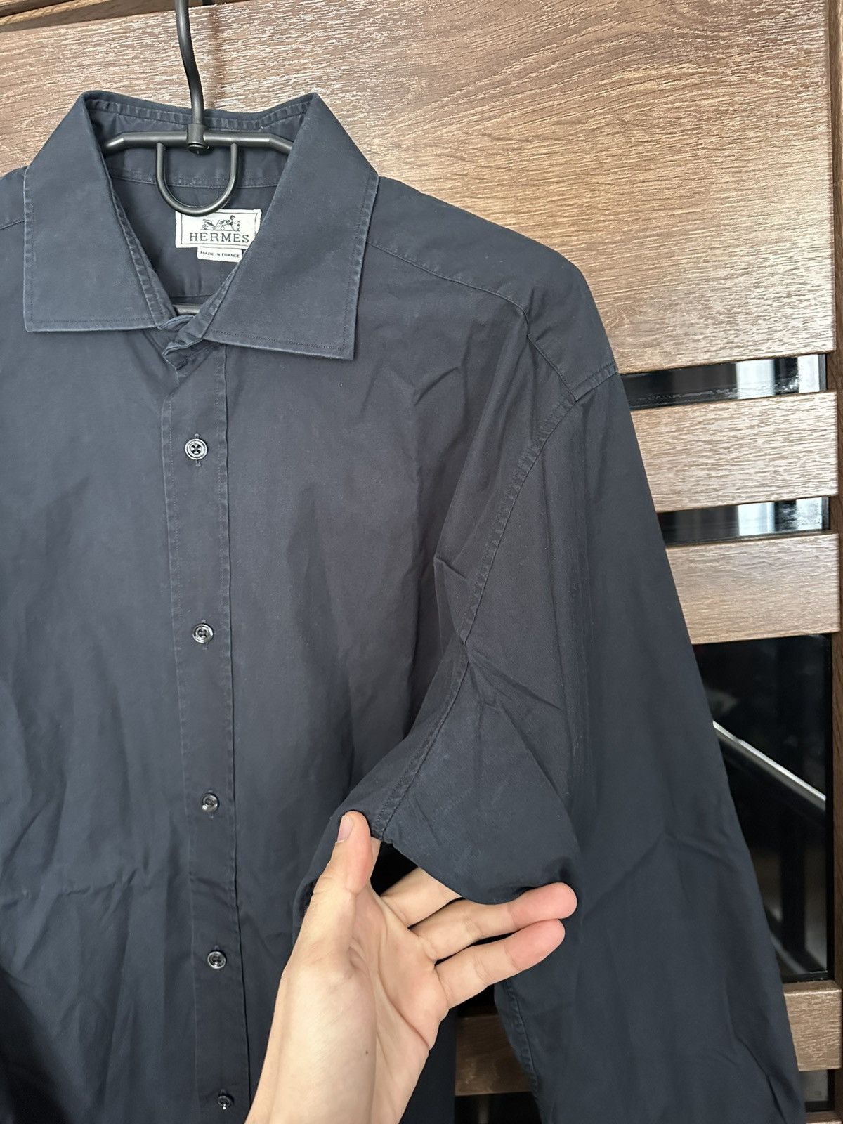 Hermes Hermes Vintage Shirt Button Up Long Sleeve Size US XL / EU 56 / 4 - 15 Thumbnail