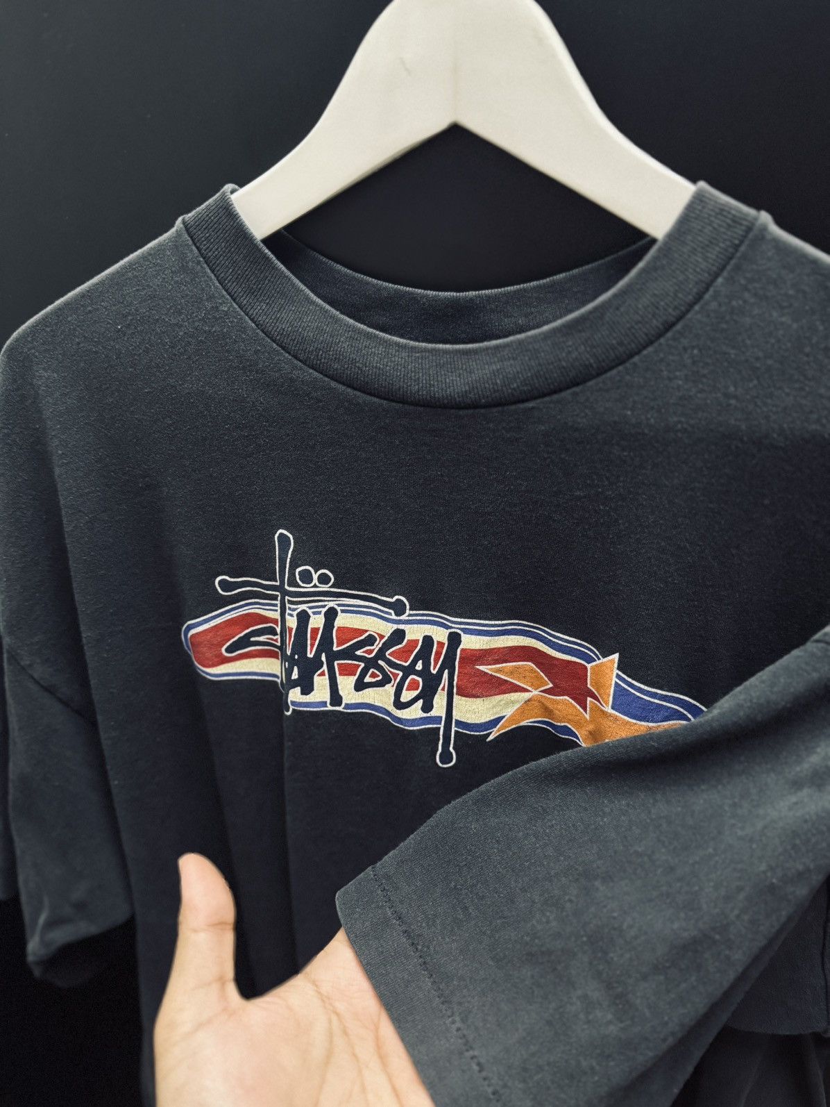 Stussy × Vintage Vintage 90s Stussy Oval Star Centre Size US XXL / EU 58 / 5 - 5 Thumbnail