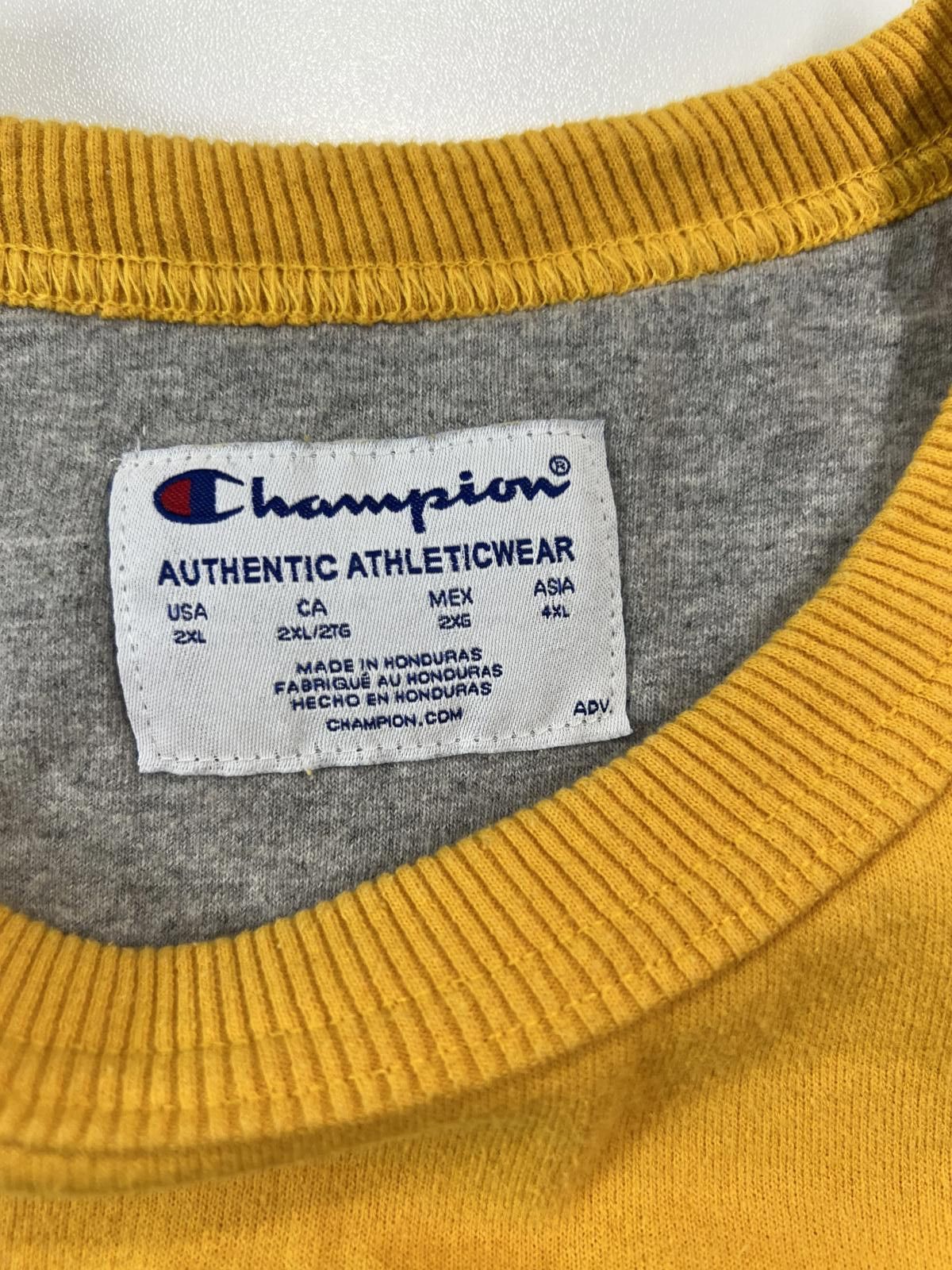 Champion Champion Authentic Yellow Crewneck Sweatshirt 2XL Size US XXL / EU 58 / 5 - 3 Thumbnail