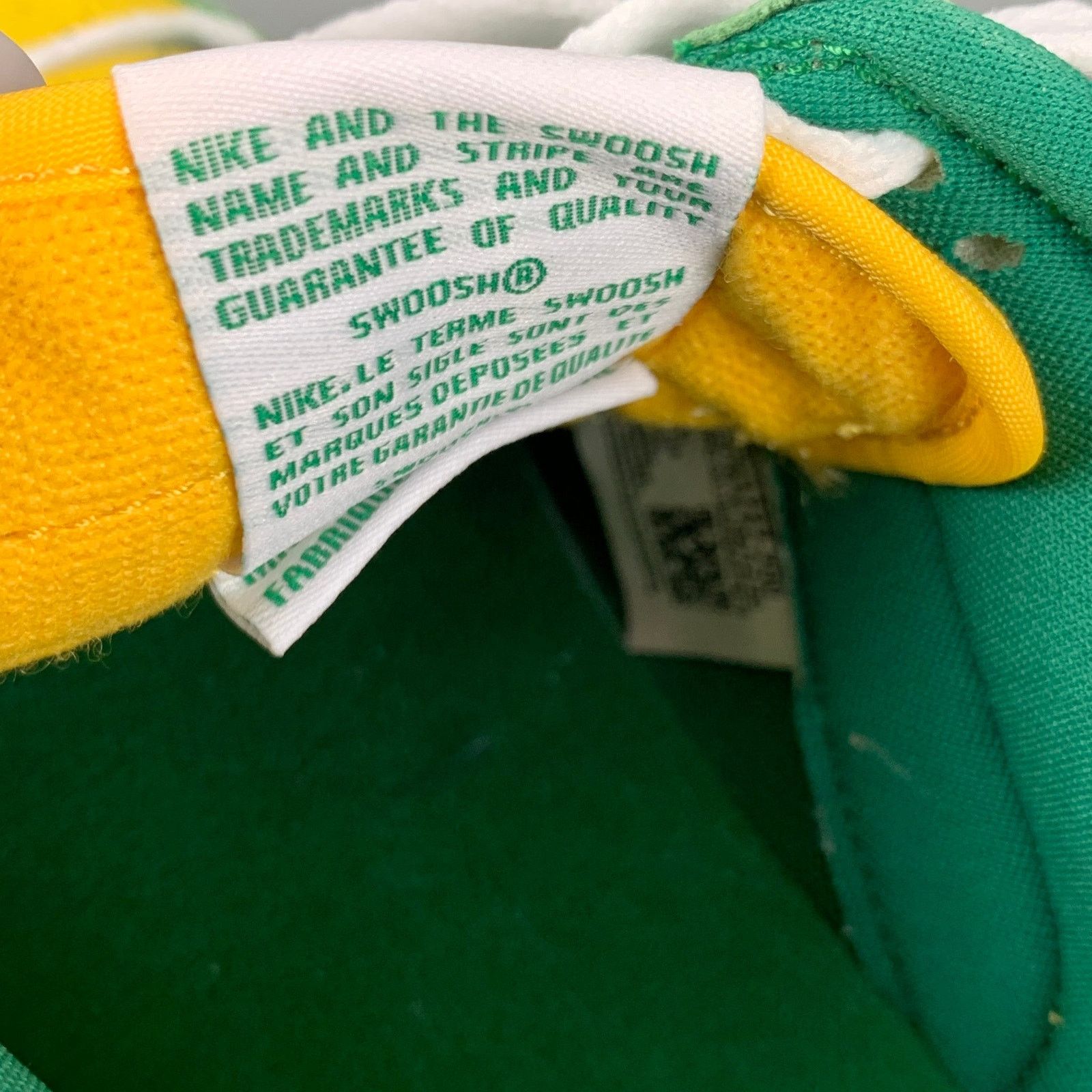 Nike Size 6Y Yellow Green Color Block Leather Low Top Sneakers Size US 6 / EU 39 - 7 Thumbnail