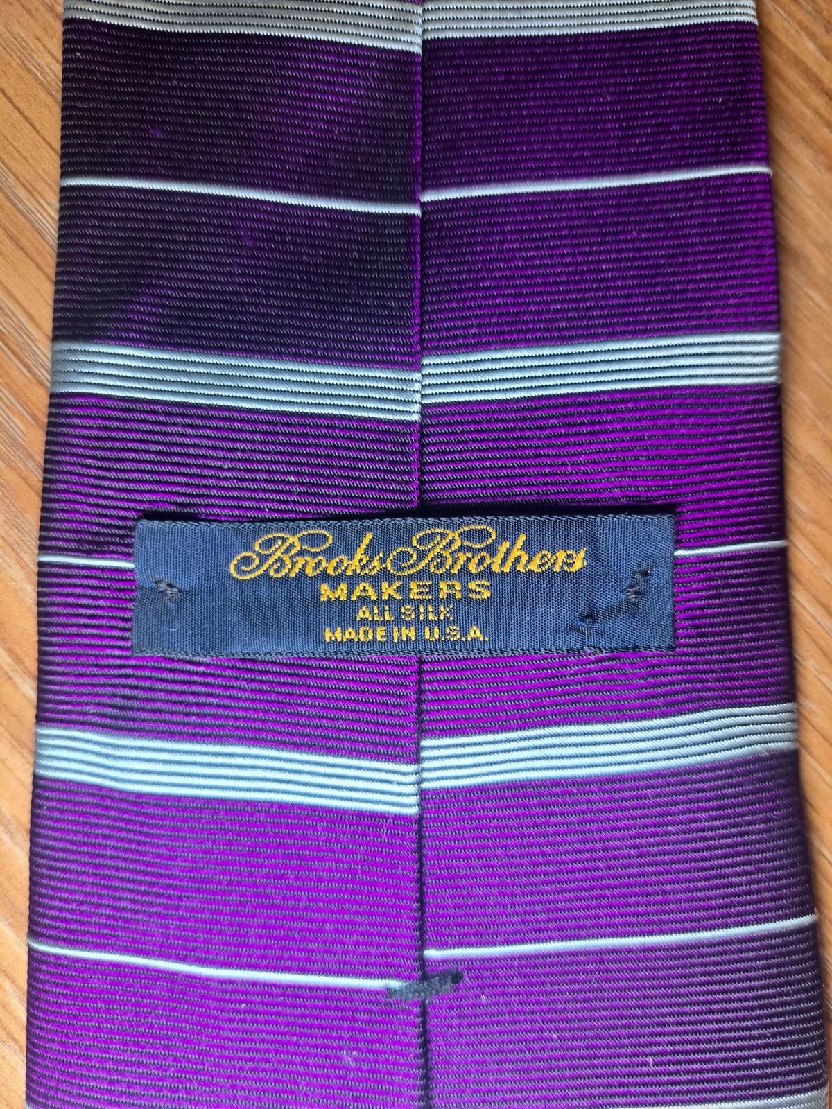 Brooks Brothers Brooks Brothers Silk Tie Purple Striped Handmade in USA Size ONE SIZE - 2 Thumbnail
