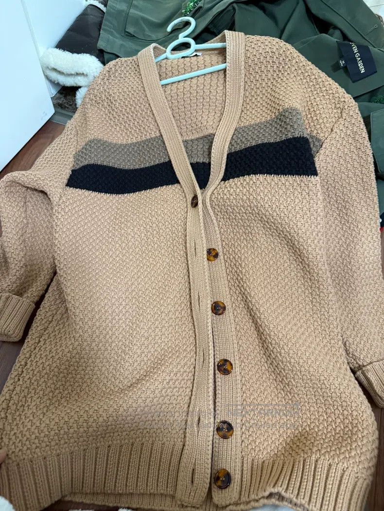 Fendi Fendi Khaki knit cardigan with classic striped design Size S / US 4 / IT 40 - 4 Thumbnail