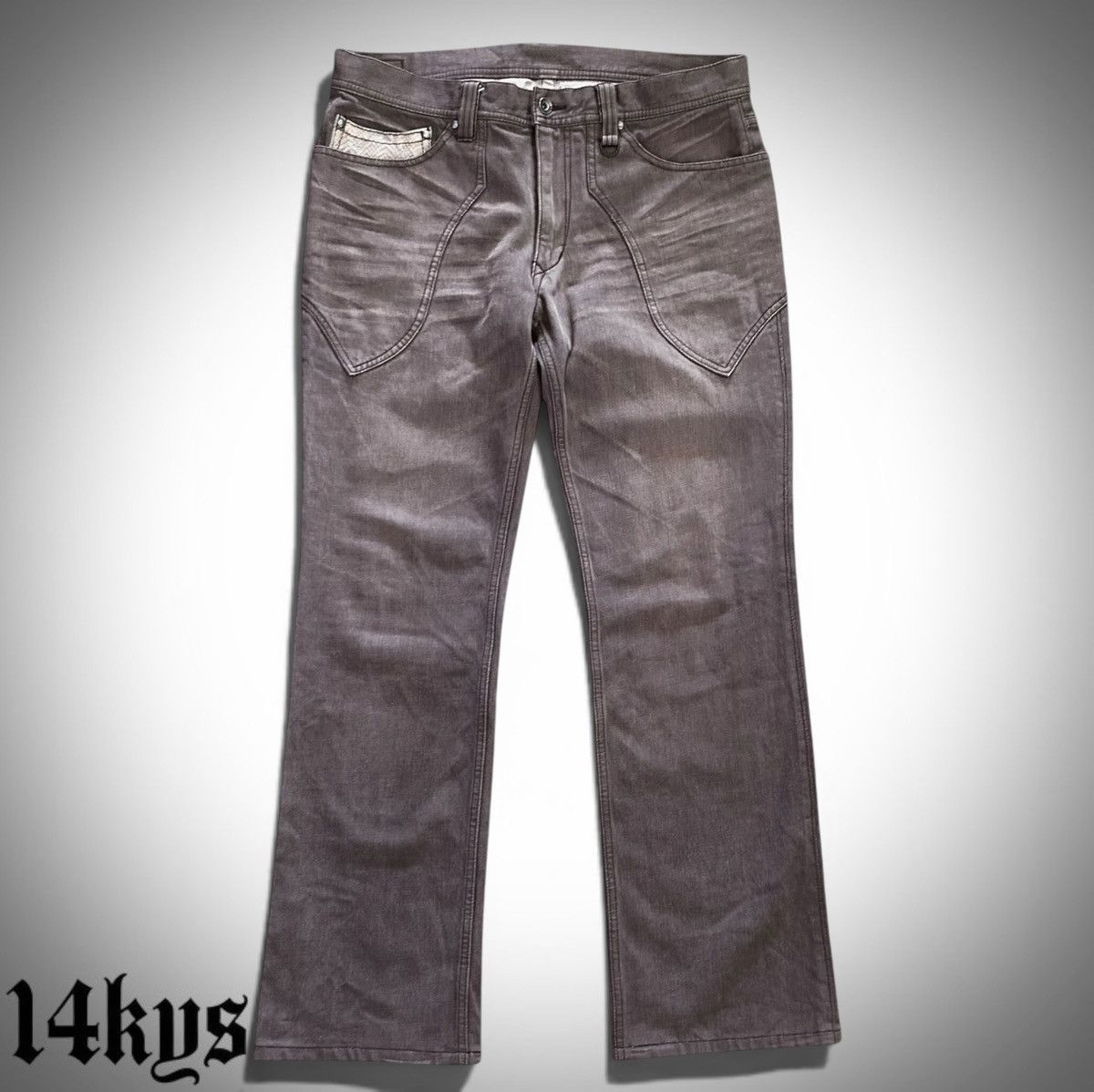 Nicole Club for Men Japanese brand faded brown denim jeans
