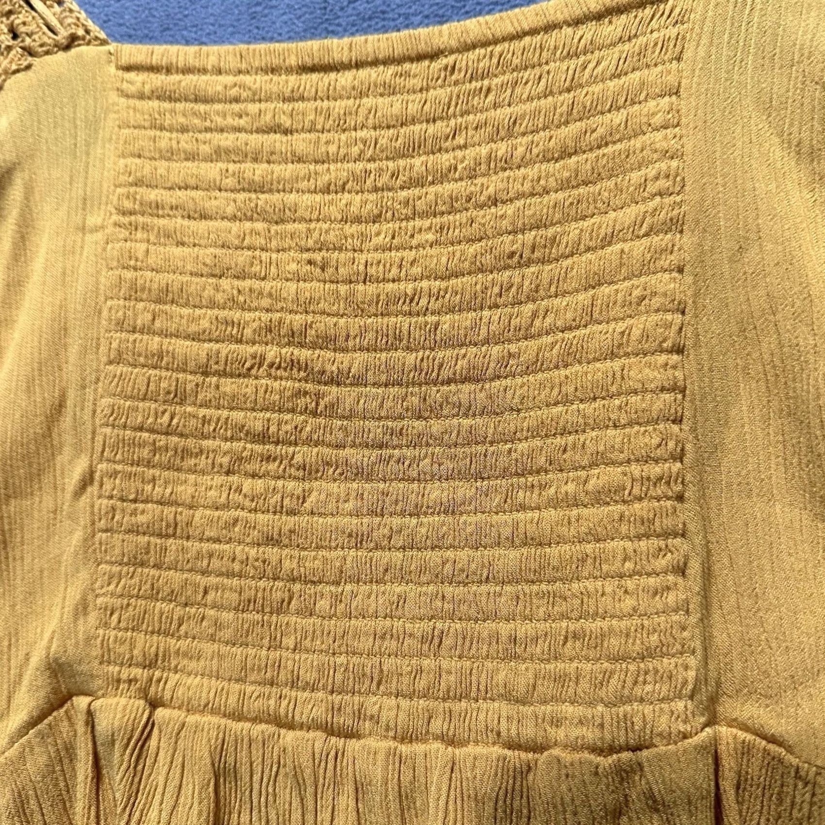 American Eagle Outfitters American Eagle Outfitters Blouse Womens M Mustard Crop Boho Peasant Crochet 3/4 Sleeve 90s Travel Vintage: No Womens Size M / US 6-8 / IT 42-44 - 5 Thumbnail