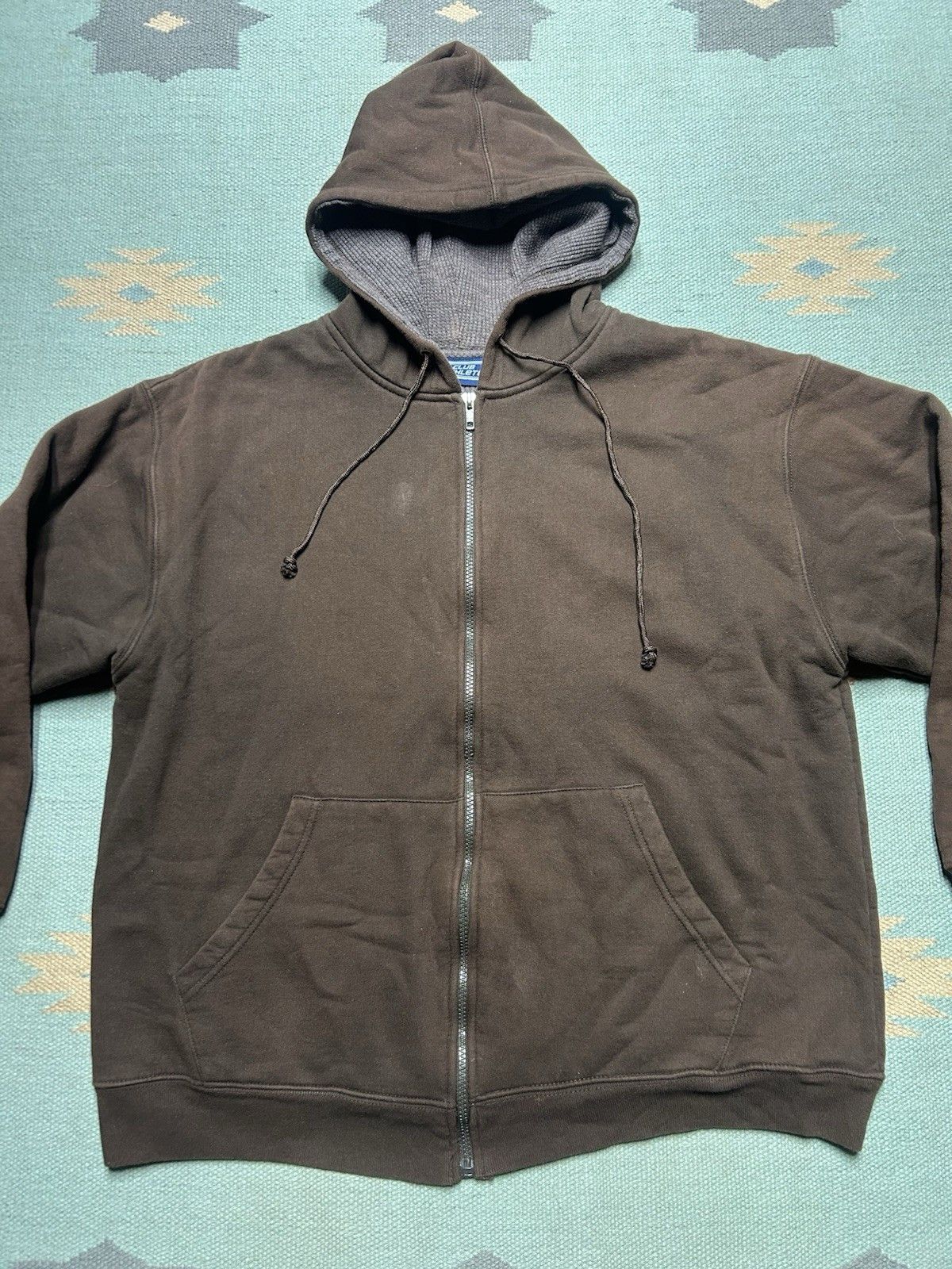 Vintage Vintage 90s thermal hoodie zip mocha brown waffle large Size US L / EU 52-54 / 3 - 2 Thumbnail