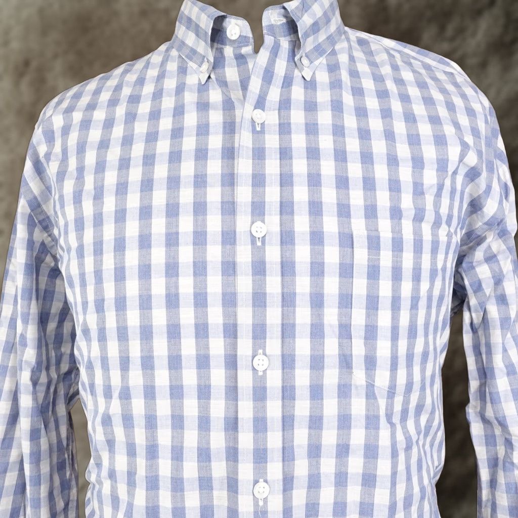 J.Crew J CREW SLIM FIT BLUE CHECK LONG SLEEVE BUTTON DOWN SHIRT MENS SIZE XL Size US XL / EU 56 / 4 - 1 Thumbnail