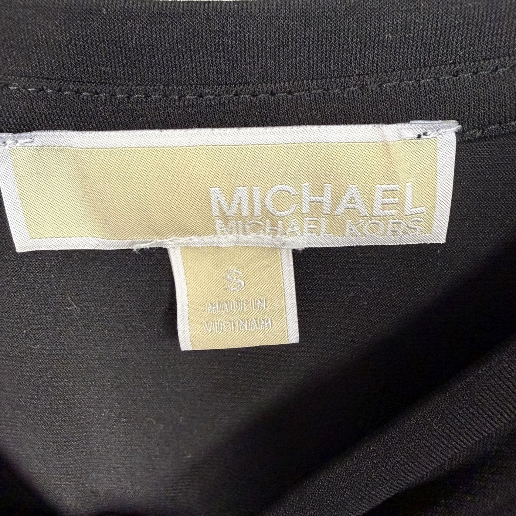 Michael Kors Michael Kors Dress S Black Crew Neck Long Sleeve Jersey Sheath Ruffle Mini LBD Workwear Cocktail Party Vintage No Size S / US 4 / IT 40 - 5 Thumbnail
