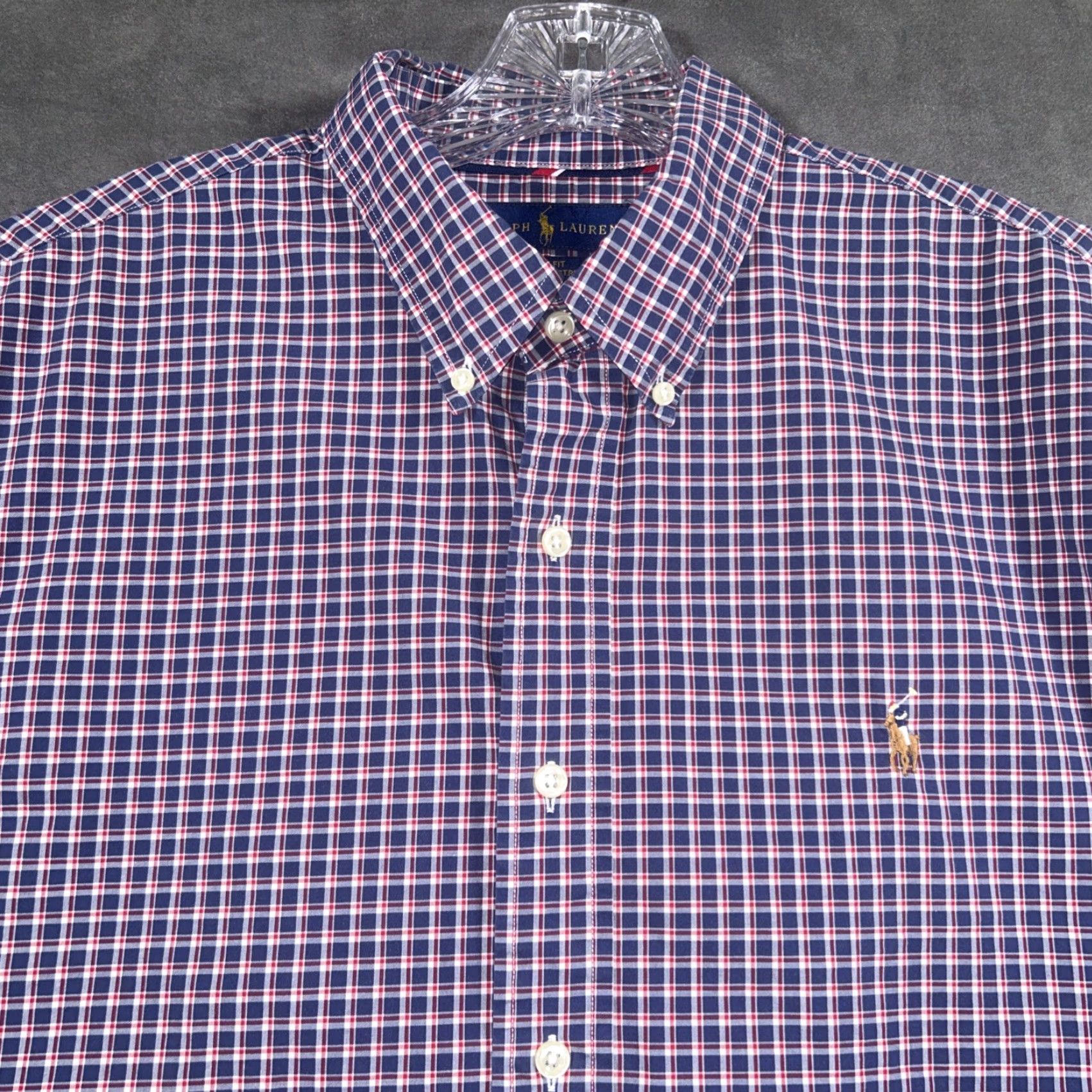 Polo Ralph Lauren Polo Ralph Lauren Button-Down Shirt Slim Fit Cotton Stretch Plaid Red Mens XL Size US XL / EU 56 / 4 - 3 Thumbnail