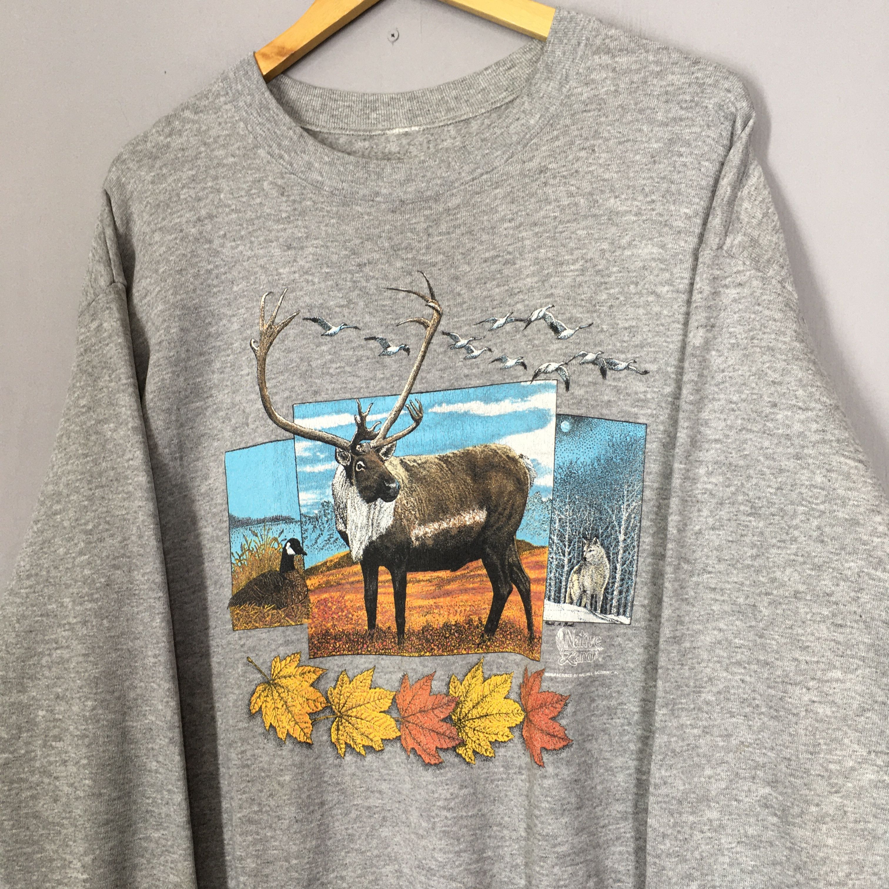 Habitat Vintage 90s White-Tailed Deer Wildlife Sweatshirt Large Size US L / EU 52-54 / 3 - 3 Thumbnail