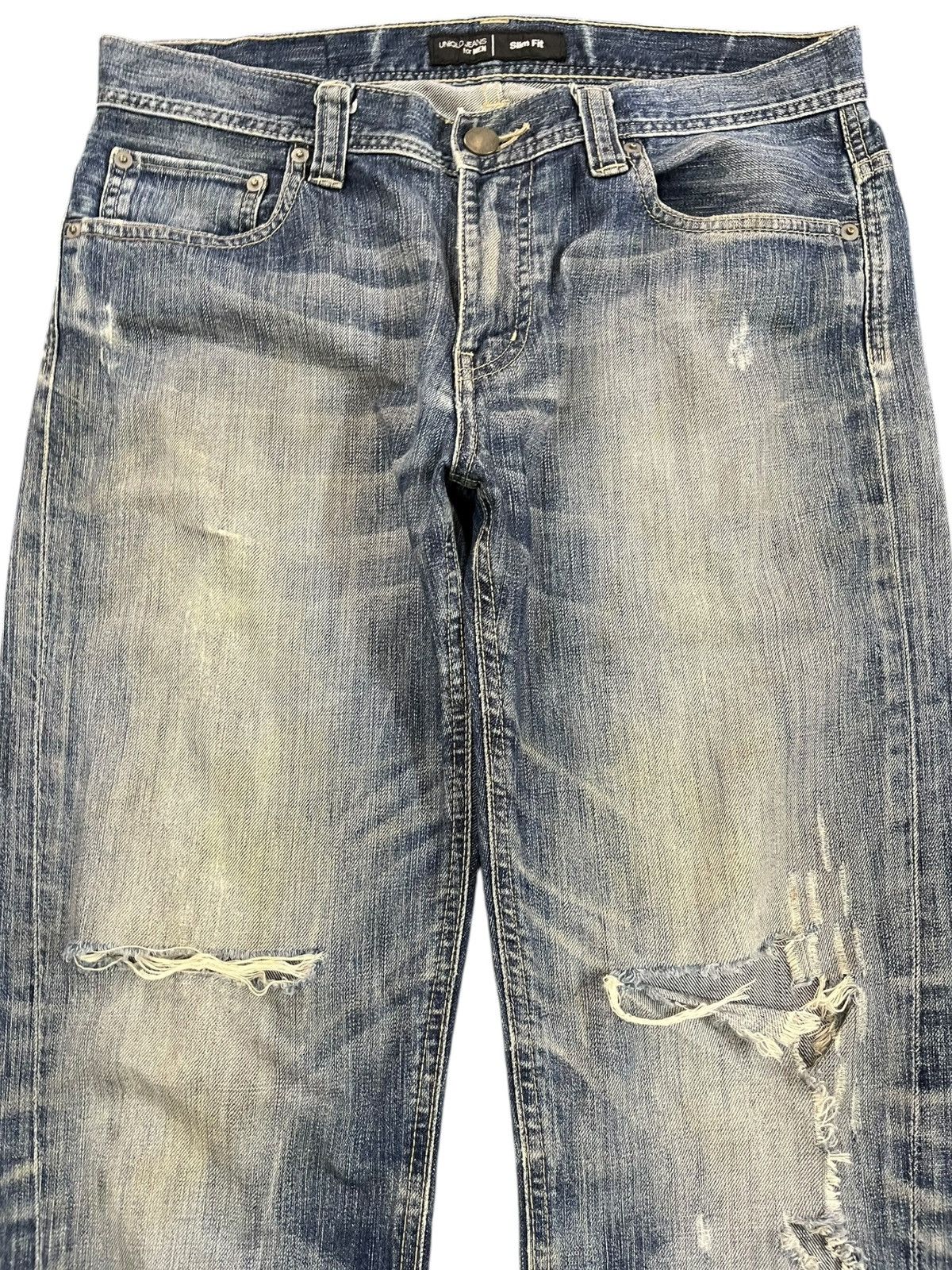 Jun Takahashi Vintage Uniqlo Jeans For Mens Mudwash Distressed Denim Size US 32 / EU 48 - 2 Thumbnail