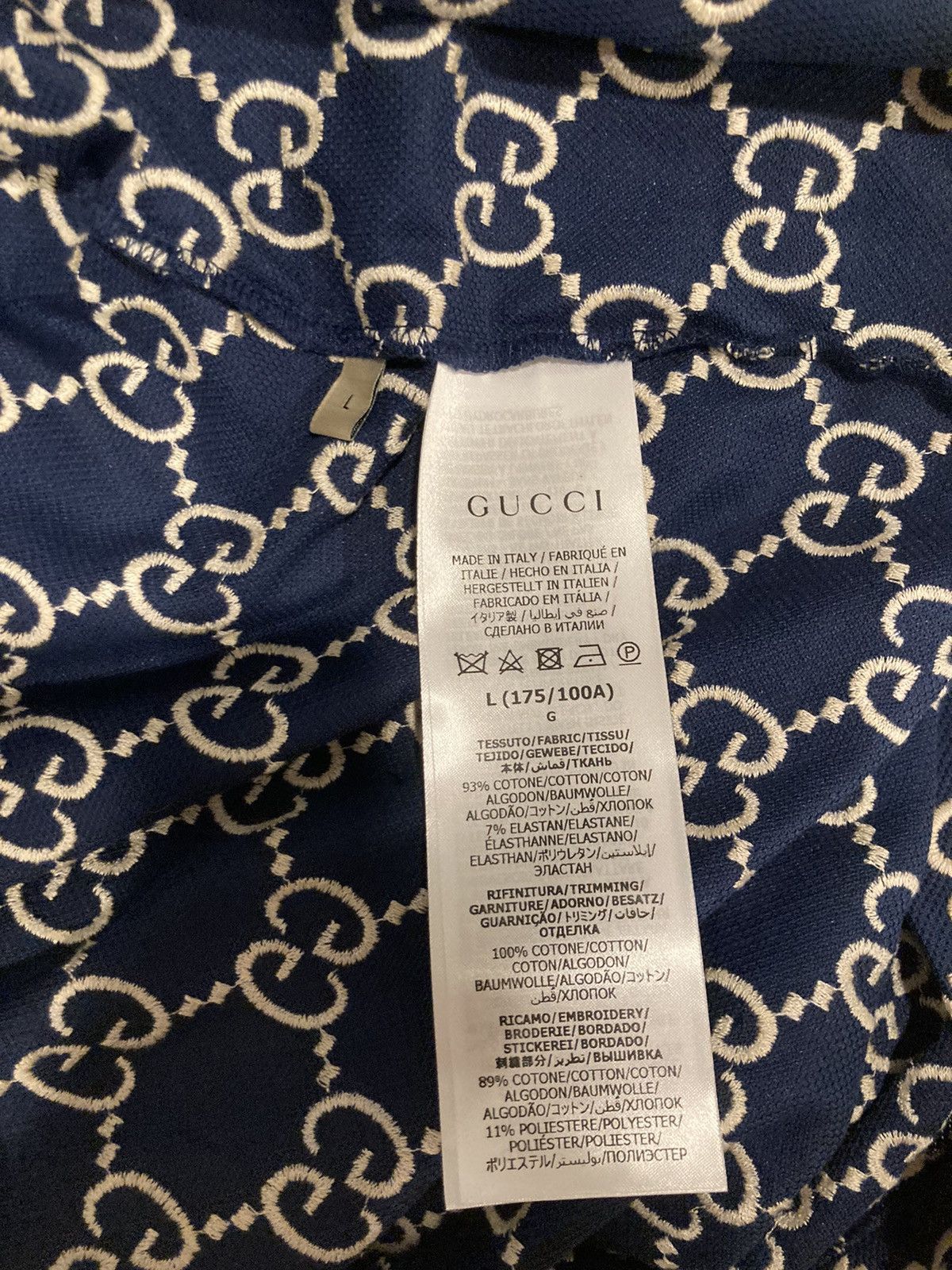 Gucci Gucci Jacquard Navy Polo Size US L / EU 52-54 / 3 - 4 Thumbnail
