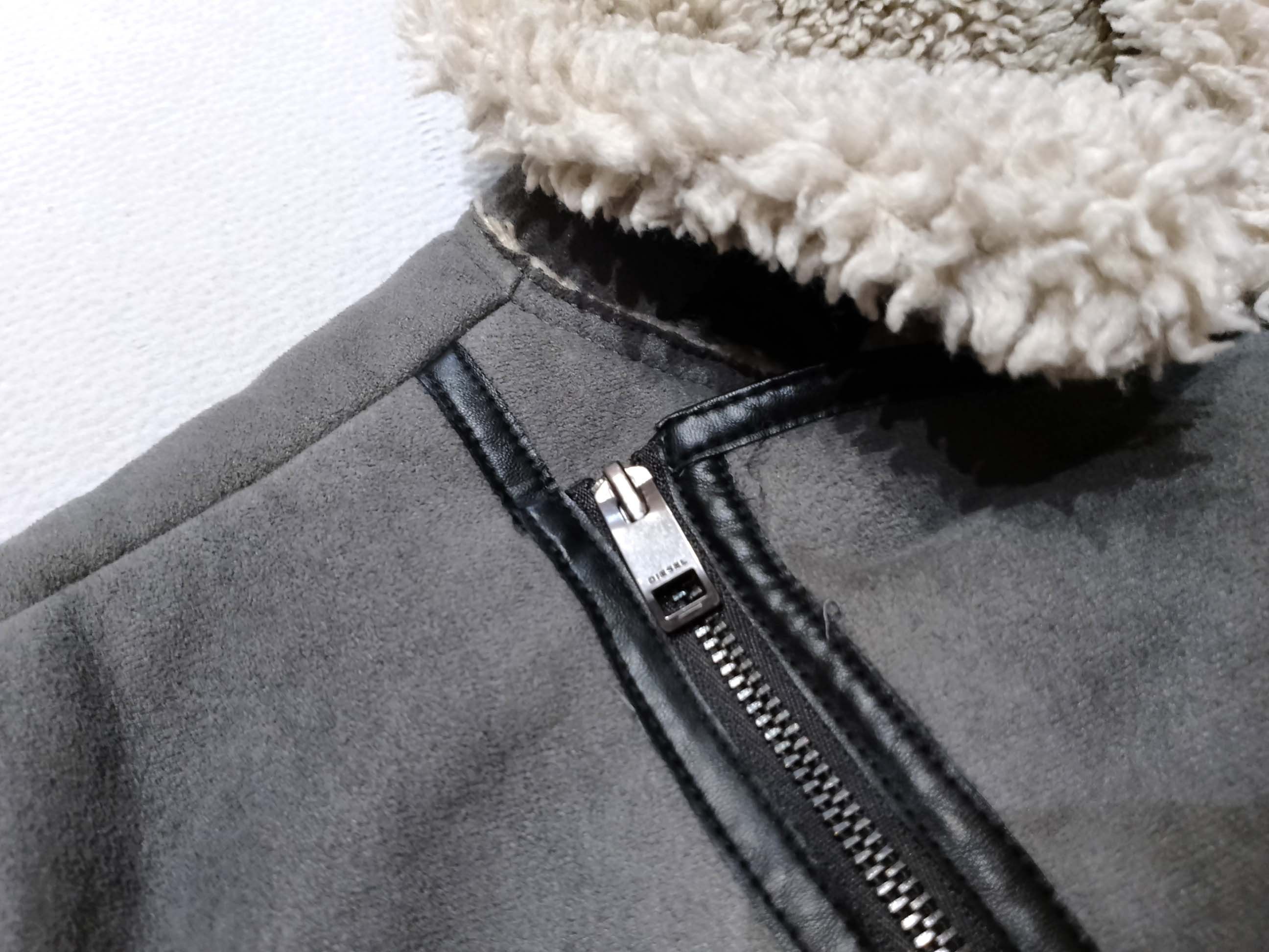 Diesel Diesel Faux Fur Jacket - Gray - Bold Indian Logo Size L / US 10 / IT 46 - 8 Thumbnail