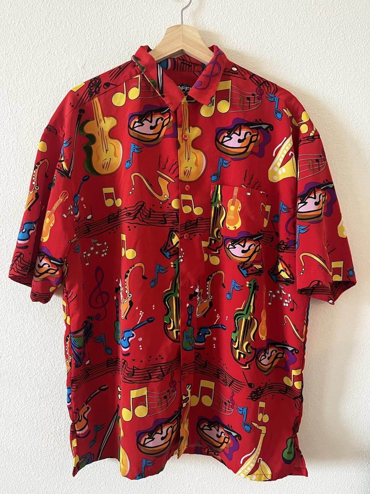 Koman VTG Koman Sport Men’s Casual Button Up SZ L Music Notes Red Size US L / EU 52-54 / 3 - 1 Thumbnail