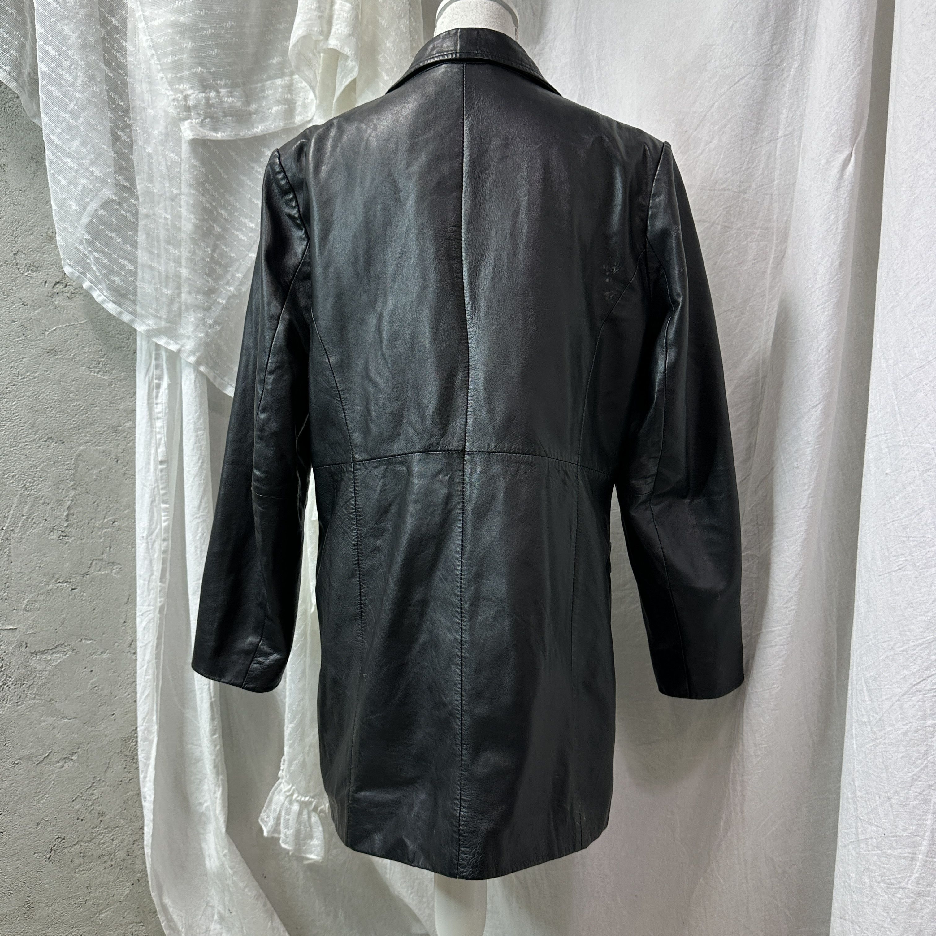 Vintage Vintage Leather Grunge Biker Buttoned Matrix Coat 90s Size M / US 6-8 / IT 42-44 - 4 Thumbnail