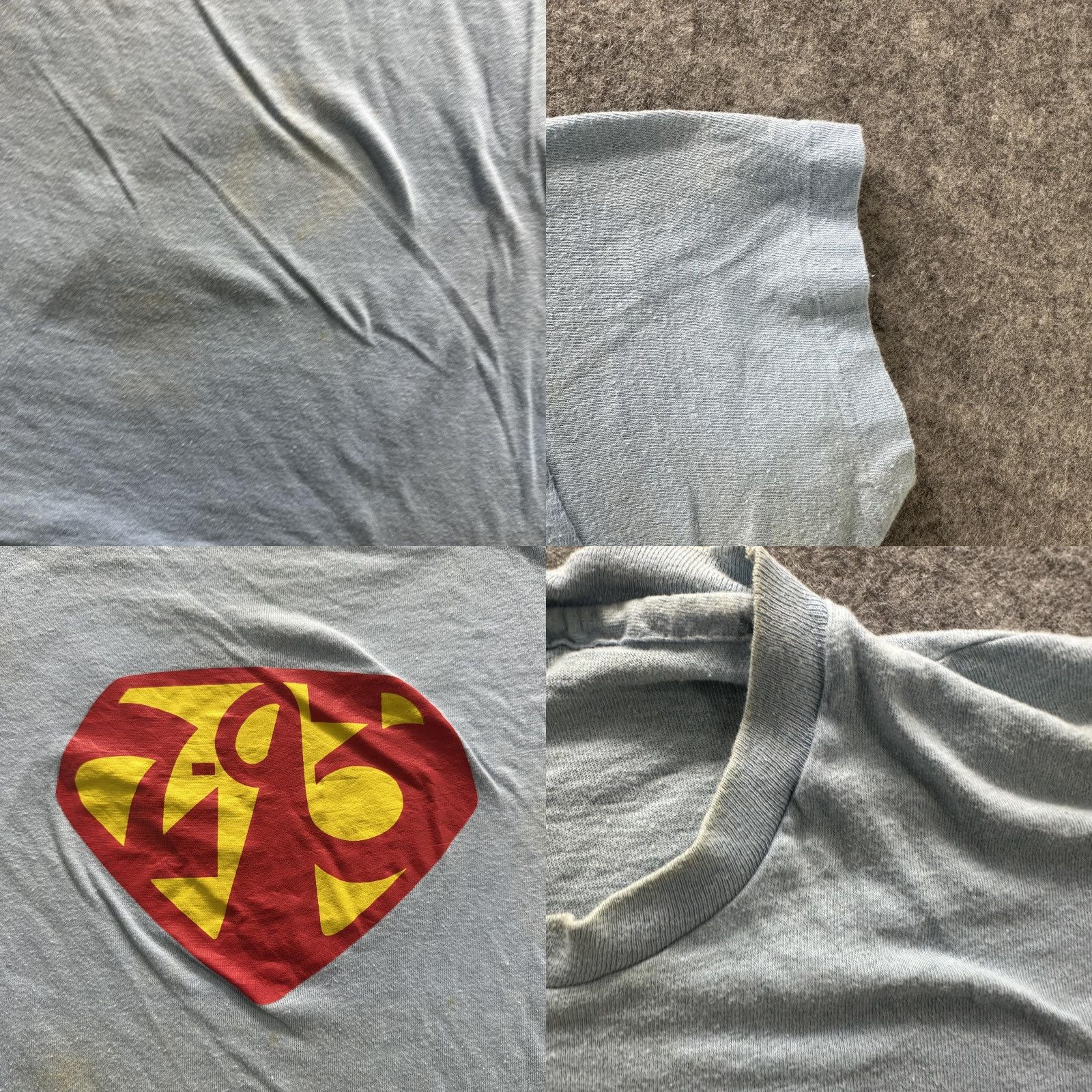 Hanes VINTAGE Hanes Shirt Mens Large Blue Graphic Superhero 70s 80s USA Crew Neck Cotton Short Sleeve Size US L / EU 52-54 / 3 - 8 Thumbnail
