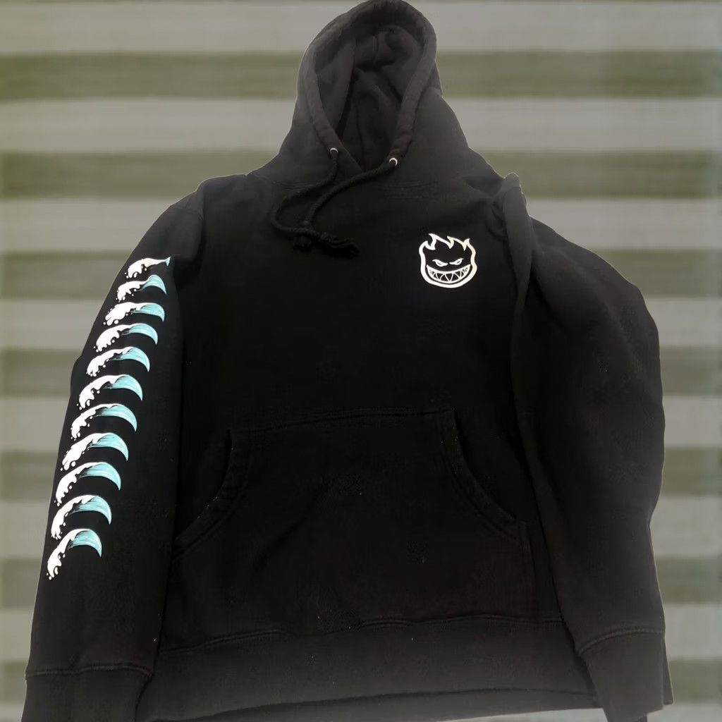 Spitfire VINTAGE Spitfire Hoodie Mens Small Black Graphic Print Hooded Pockets 90s Grunge Skateboarding Size US S / EU 44-46 / 1 - 1 Thumbnail