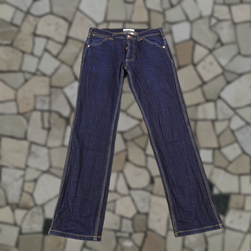 Topo Designs VINTAGE Topo Designs Jeans Mens Regular Fit 32 Blue Denim Straight Leg Slim Stretch Dark Size US 31 - 1 Thumbnail
