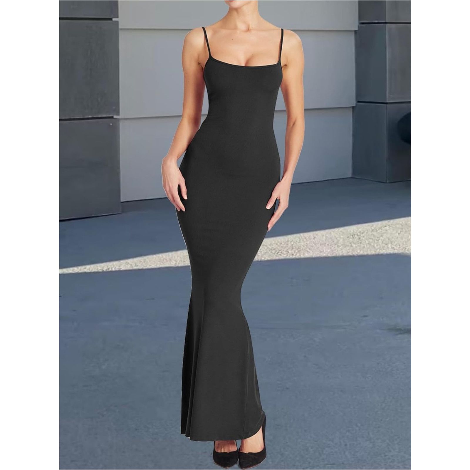 The Unbranded Brand Size XL Ribbed Lounge Slip Long Dress Backless Maxi Dress Size XL / US 12-14 / IT 48-50 - 4 Thumbnail