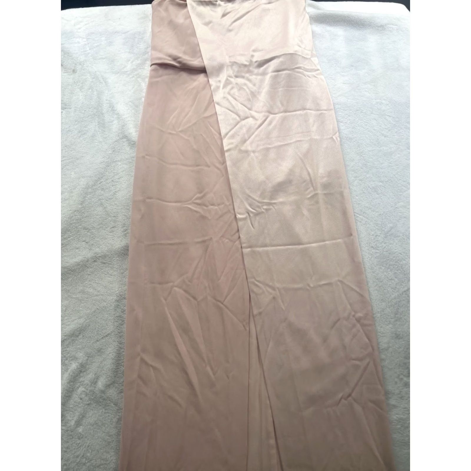 Halston Halston Heritage Barely Pink Strapless Gown Satin Silk Overlay Size 10 Women Party Cocktail Long Dress with Side Zip NWT Size L / US 10 / IT 46 - 3 Thumbnail