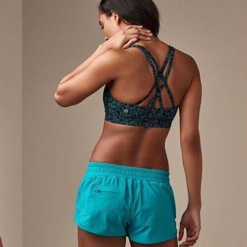 Designer Lululemon Energy Bra Thrive Viridian Green Black Sz 6 Size ONE SIZE - 1 Thumbnail