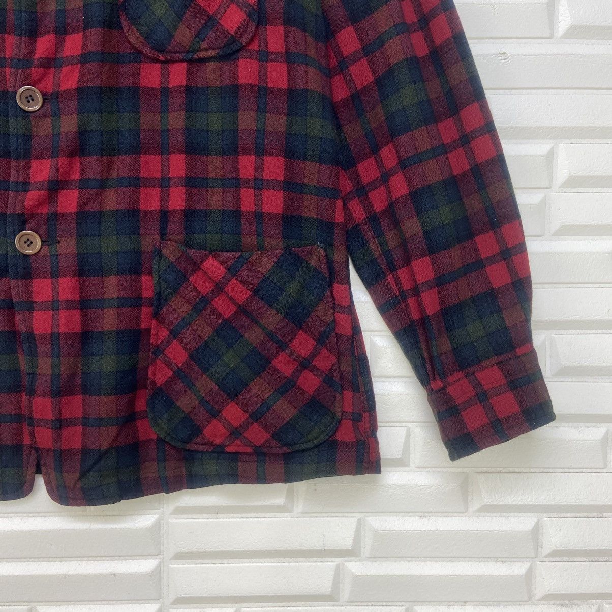 Pendleton Vintage Pendleton Red Checked Tartan Pure Virgin Wool Coat Size US L / EU 52-54 / 3 - 9 Thumbnail