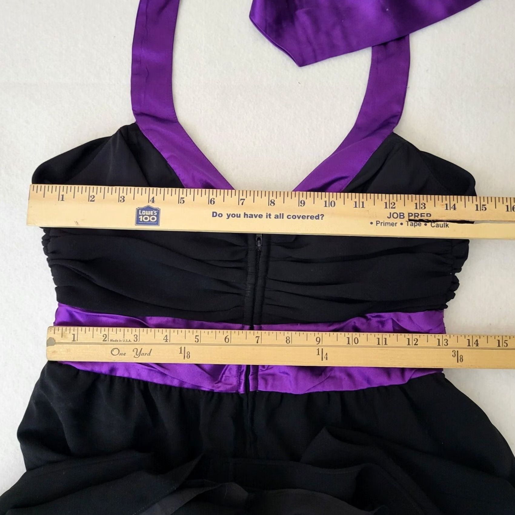 Betsey Johnson Betsey Johnson Women's Dress Halter Neck A-Line Sleeveless Purple Black Size 6 - Polyester, Solid, Casual, Vintage No (Adult Women) Size M / US 6-8 / IT 42-44 - 4 Thumbnail