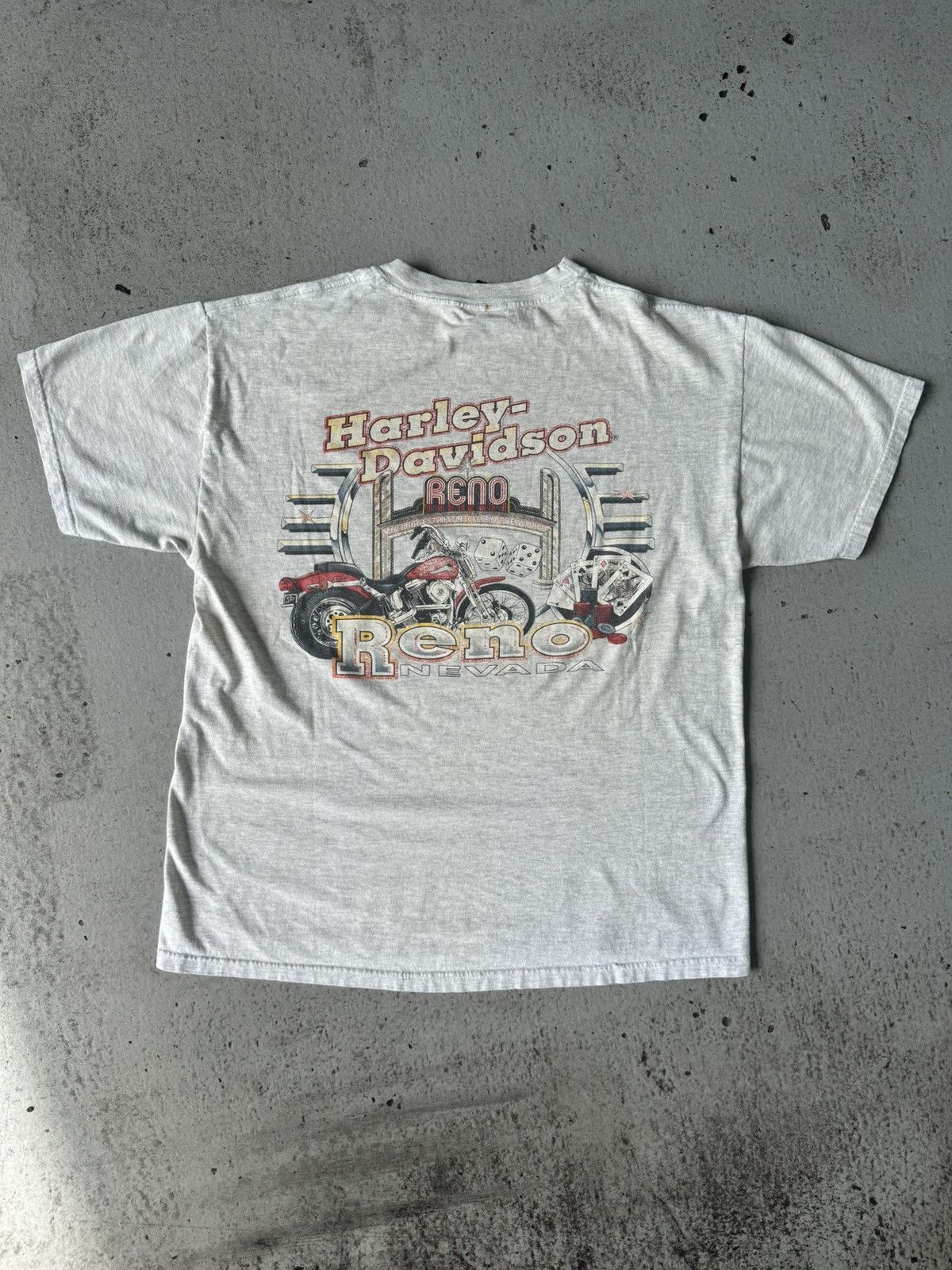 Harley Davidson 90’s Harley Flame Engine Tee Reno Nevada Size US L / EU 52-54 / 3 - 3 Thumbnail