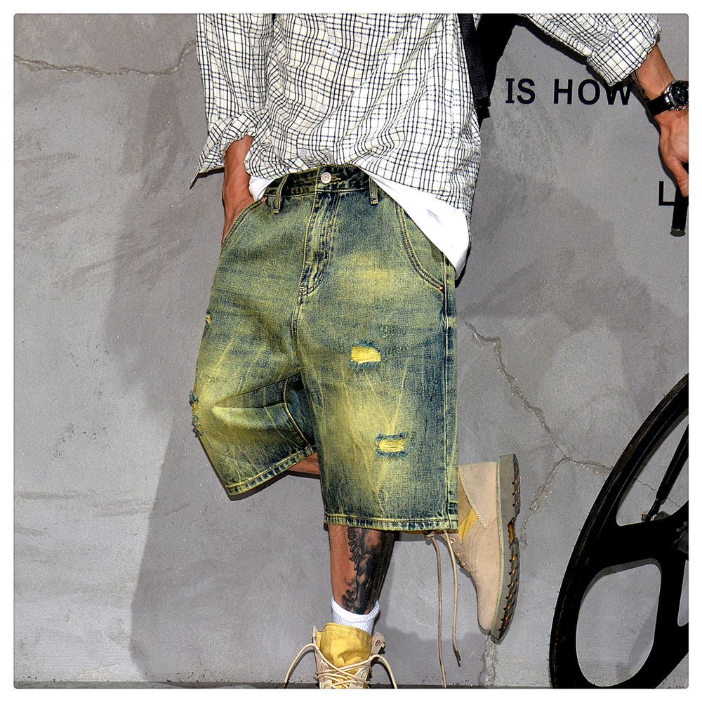 Japanese Brand × Vintage Yellow Mud Dyed Short Jeans Size US 32 / EU 48 - 5 Thumbnail