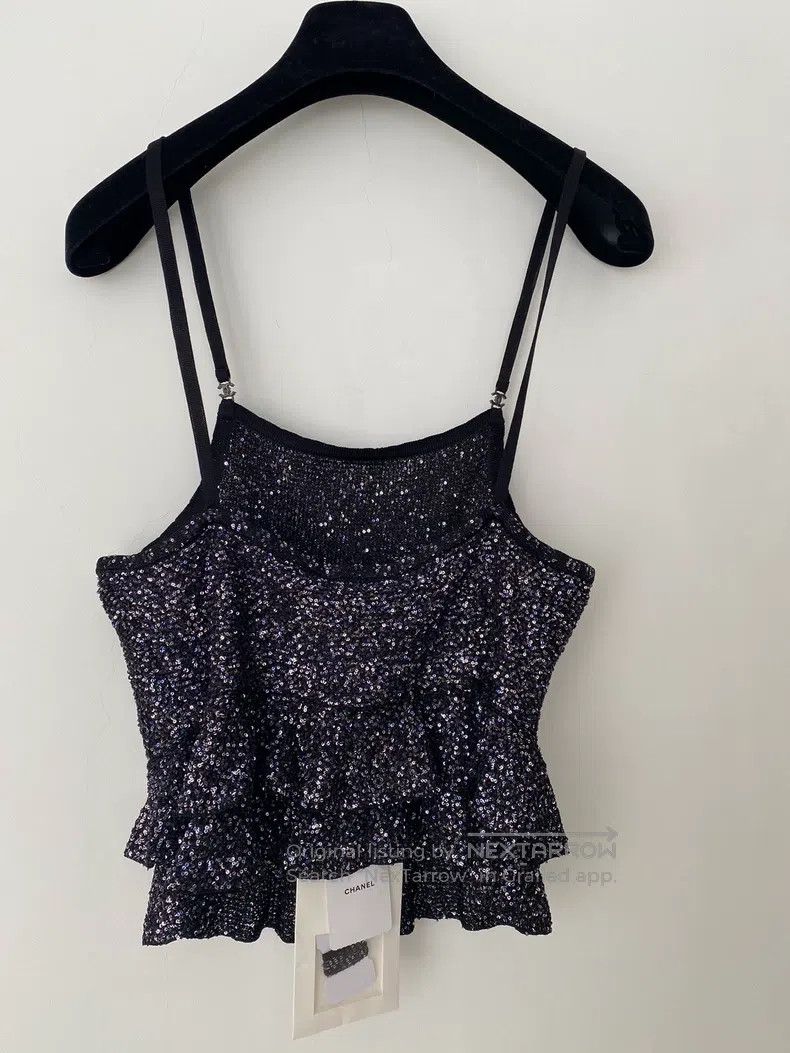 Chanel Chanel Black suspender vest with glittering diamonds Size XS / US 0-2 / IT 36-38 - 2 Thumbnail