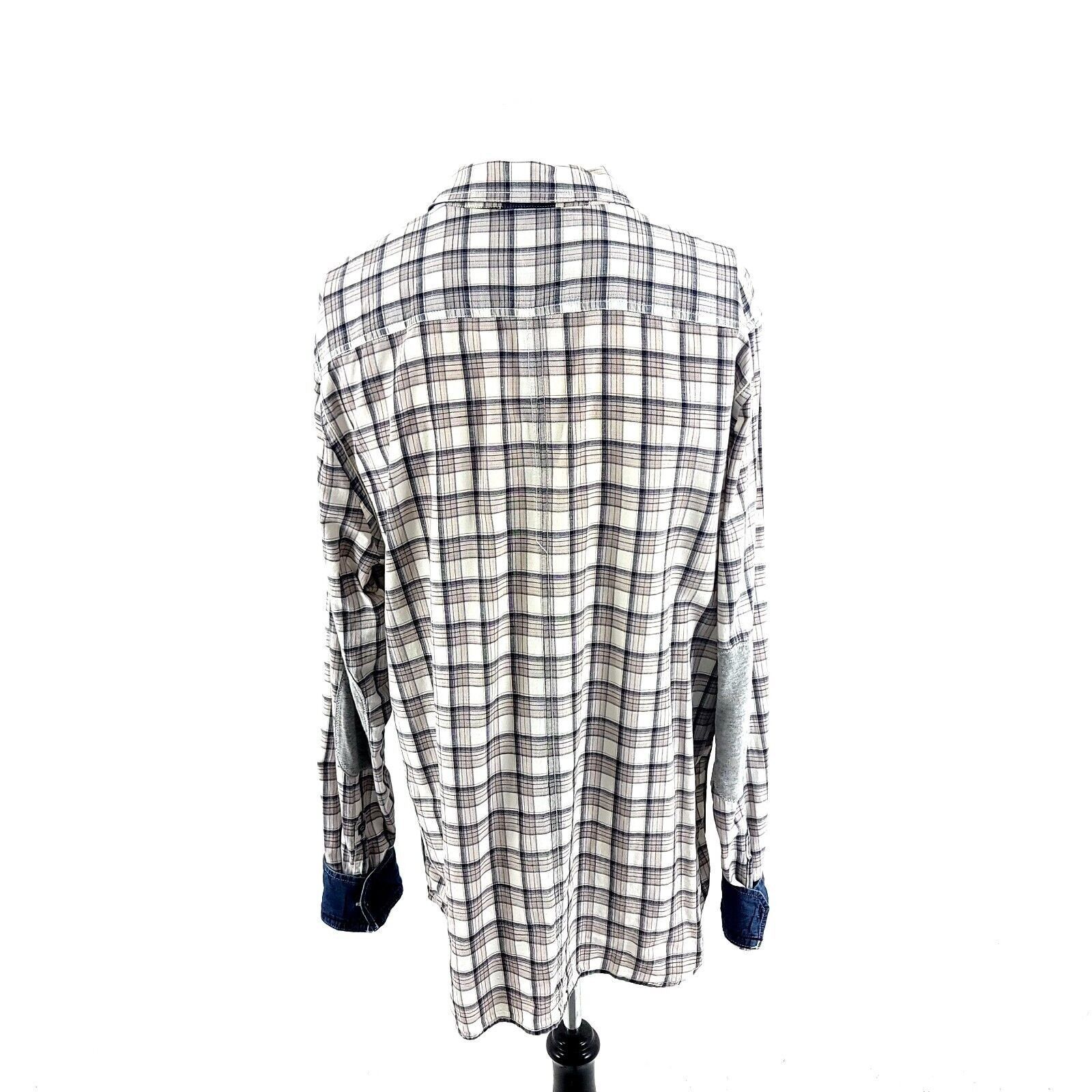 Buffalo David Bitton Buffalo David Bitton XL Tan Blue Plaid Slip Cuff Pocket Dres Size US XL / EU 56 / 4 - 7 Thumbnail