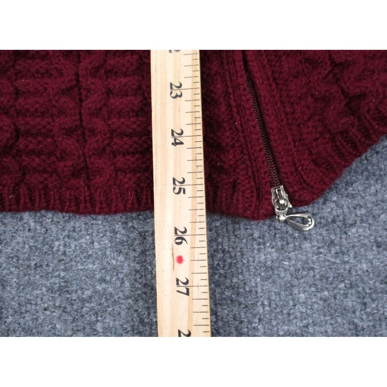 Vintage Inis Crafts Sweater Womens S Merino Wool Chunky Cable Knit Ireland Fisherman Cardigan Hooded Pockets Thermal Water Resistant Red Vintage Mens? Size S / US 4 / IT 40 - 4 Thumbnail