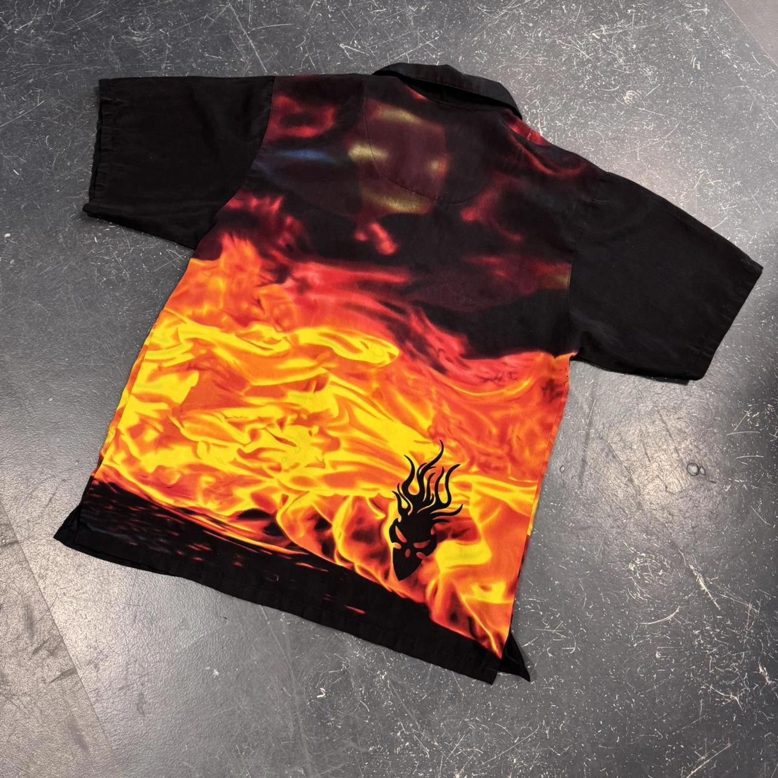 Request Jeans × Vintage Y2K Request Flames AOP Button Up Size US S / EU 44-46 / 1 - 5 Thumbnail