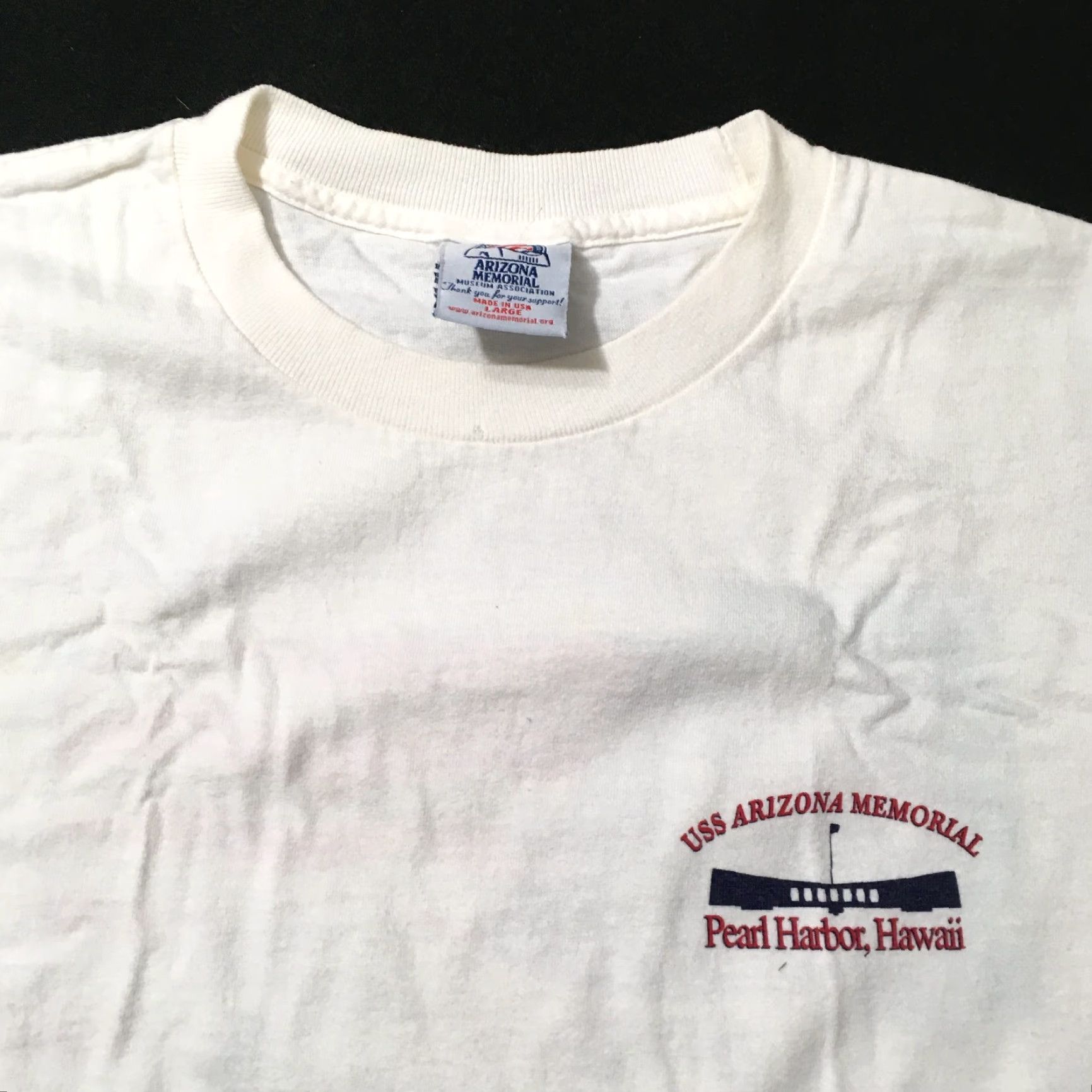 Vintage VINTAGE Arizona Memorial T-Shirt Mens Size L White Short Sleeve Crew Neck Graphic Print Shirt Men Size US L / EU 52-54 / 3 - 7 Thumbnail