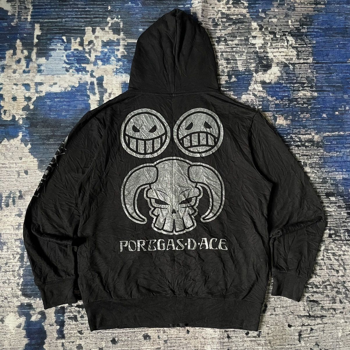 Anime 🔥RARE🔥 PORTGAS D ACE ONE PIECE ANIME MANGA BLACK HOODIE Size US L / EU 52-54 / 3 - 3 Thumbnail