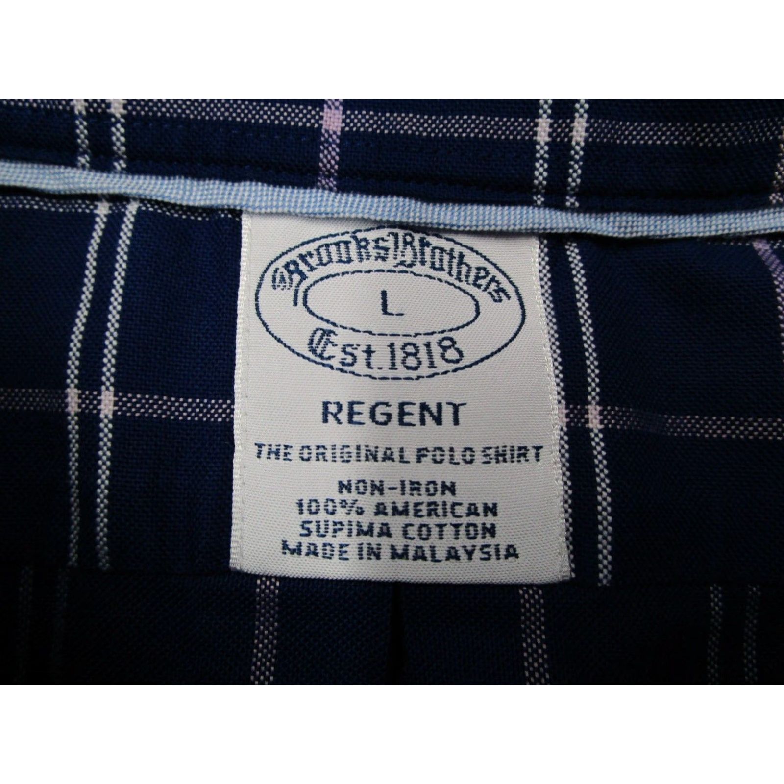Brooks Brothers Brooks Brothers Regent Shirt Mens L Blue Check Button Up Supima Sheep Embroidered Non-Iron Classic Size US L / EU 52-54 / 3 - 3 Thumbnail