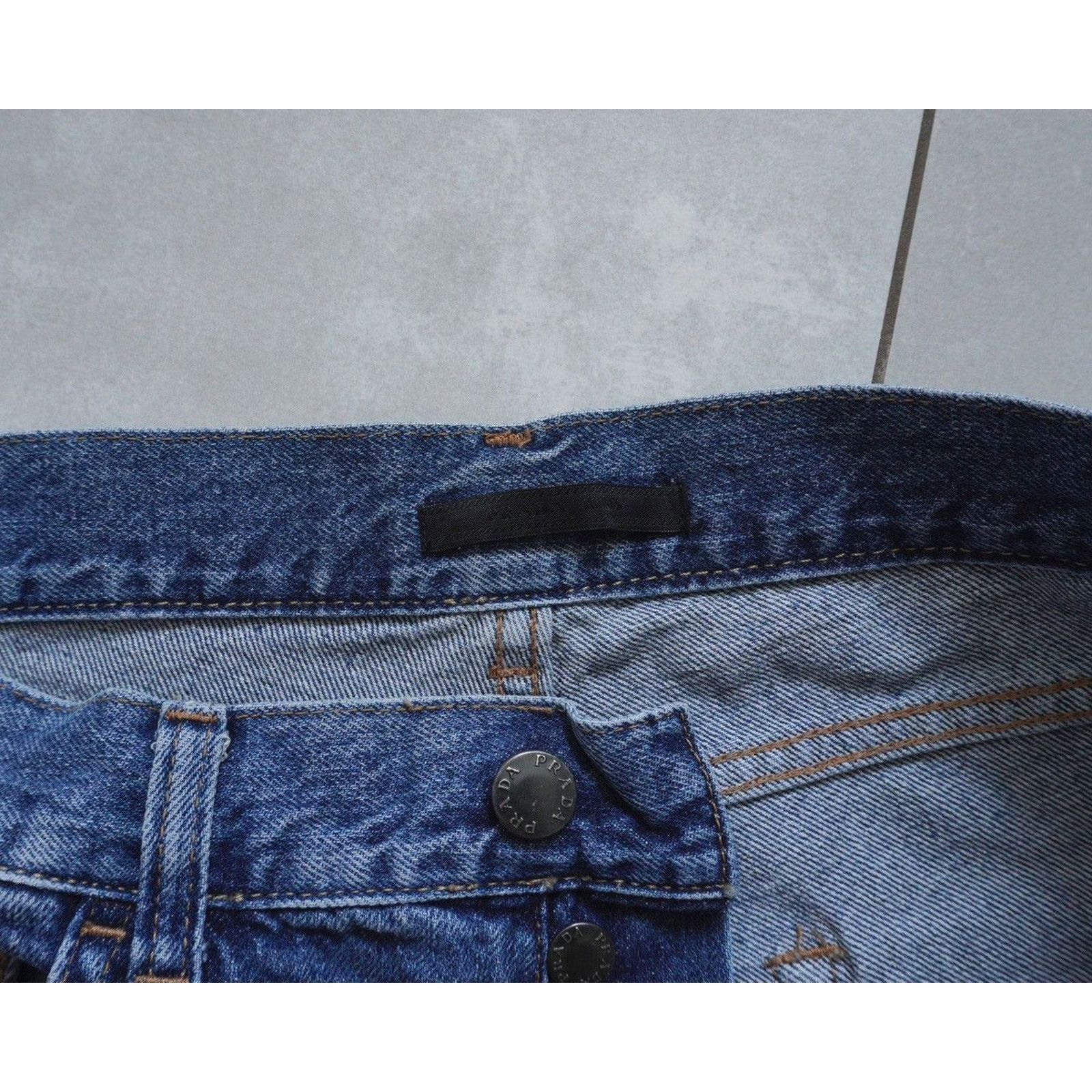 Prada Vintage fw00 prada patchwork light blue denim jeans pants Size US 29 - 10 Thumbnail