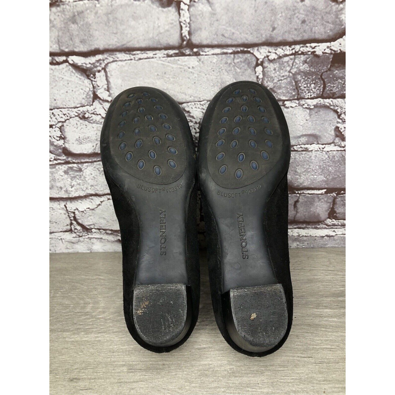 Other Stonefly Black Suede Leather Slip On Round Toe Dress Heels W Size US 8.5 / IT 38.5 - 19 Thumbnail